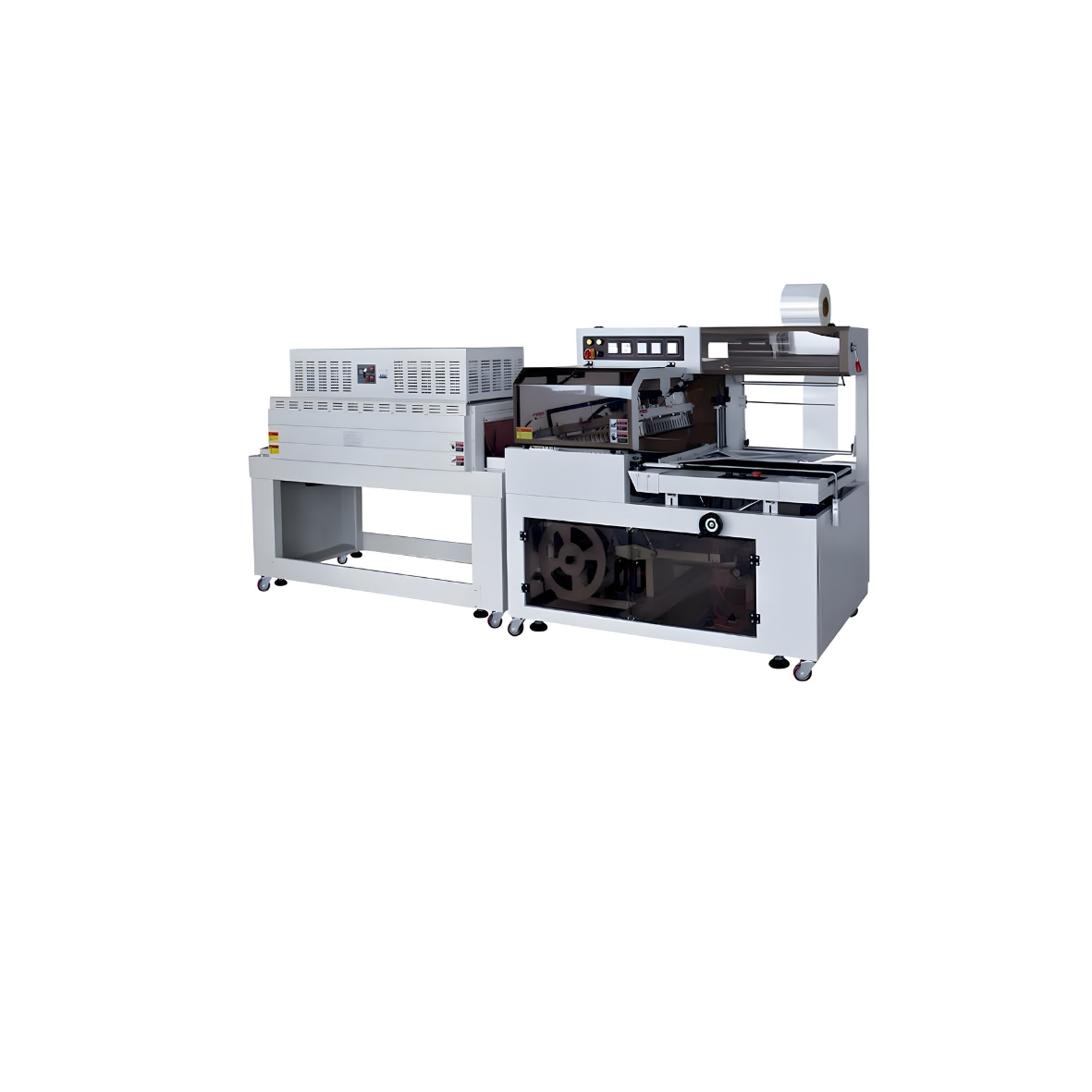 Industrial conveyor belt machine with metal parts