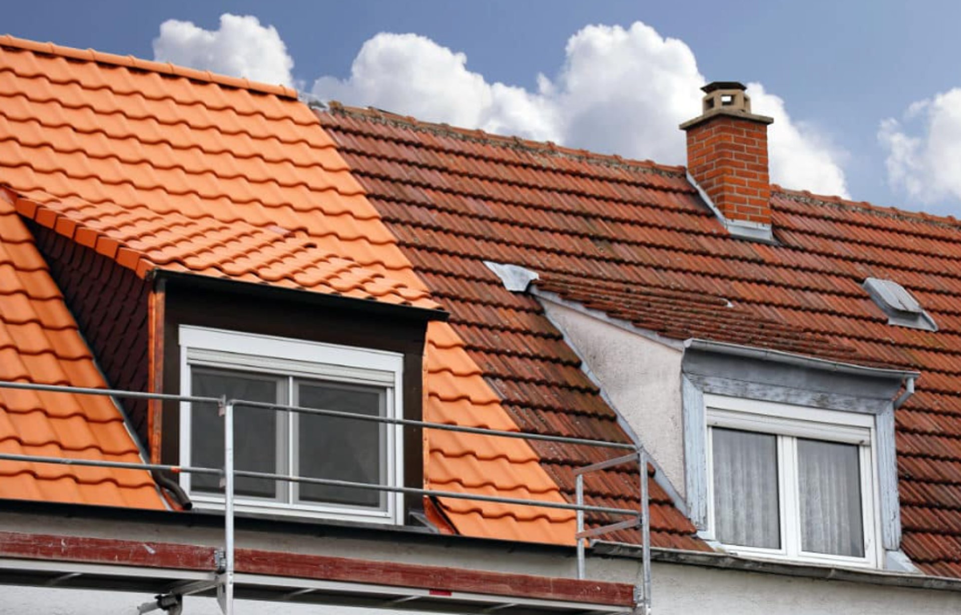 an abstract photo of a curved building with a blue sky in the background