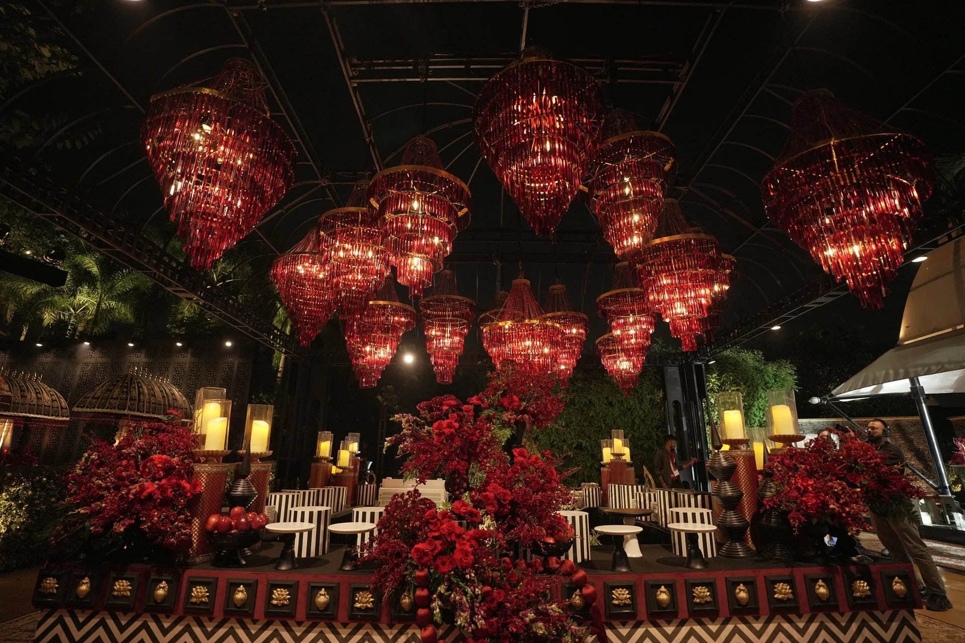 an abstract photo of a curved building with a blue sky in the background