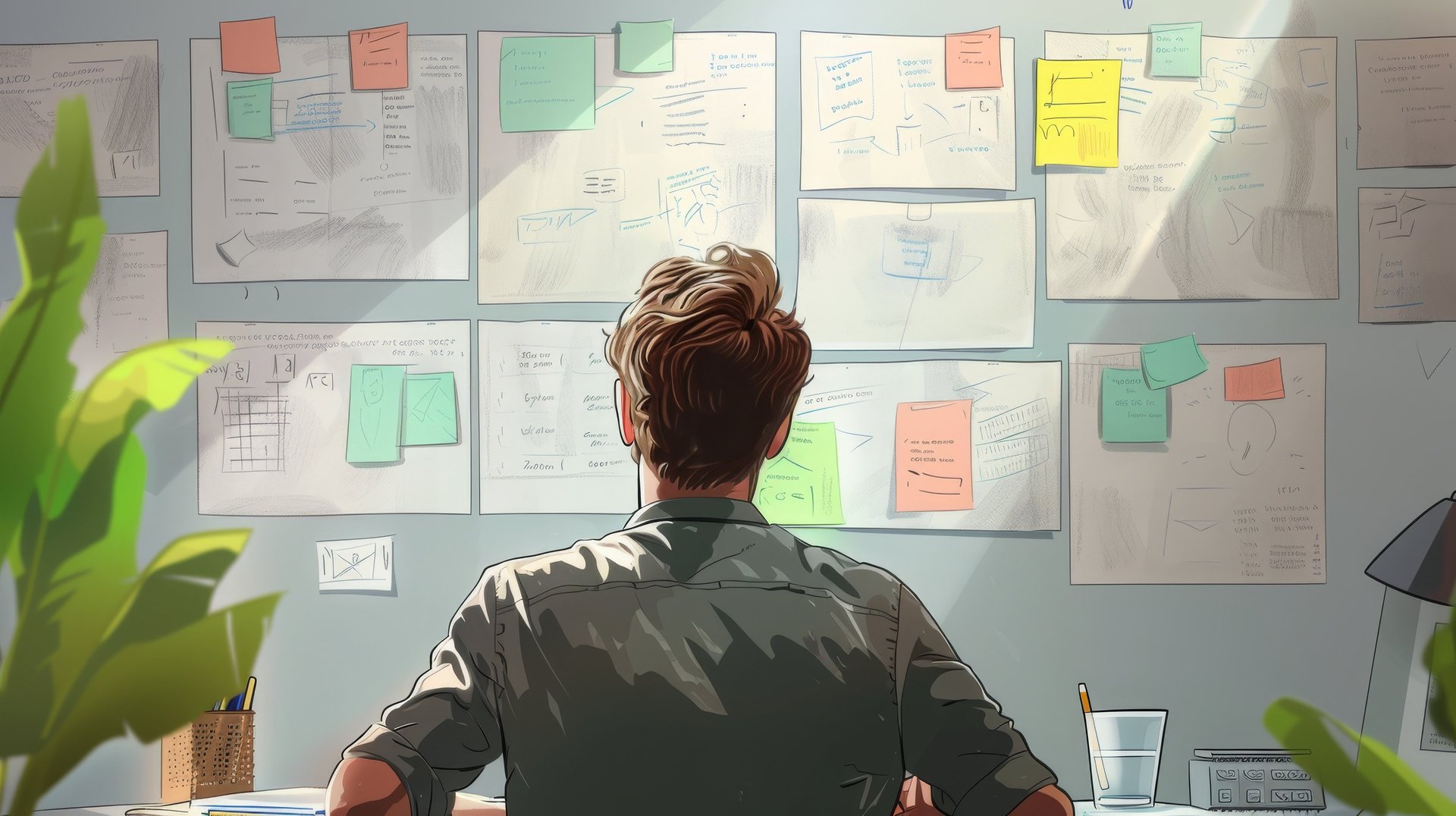 a person holding a piece of paper over a laptop