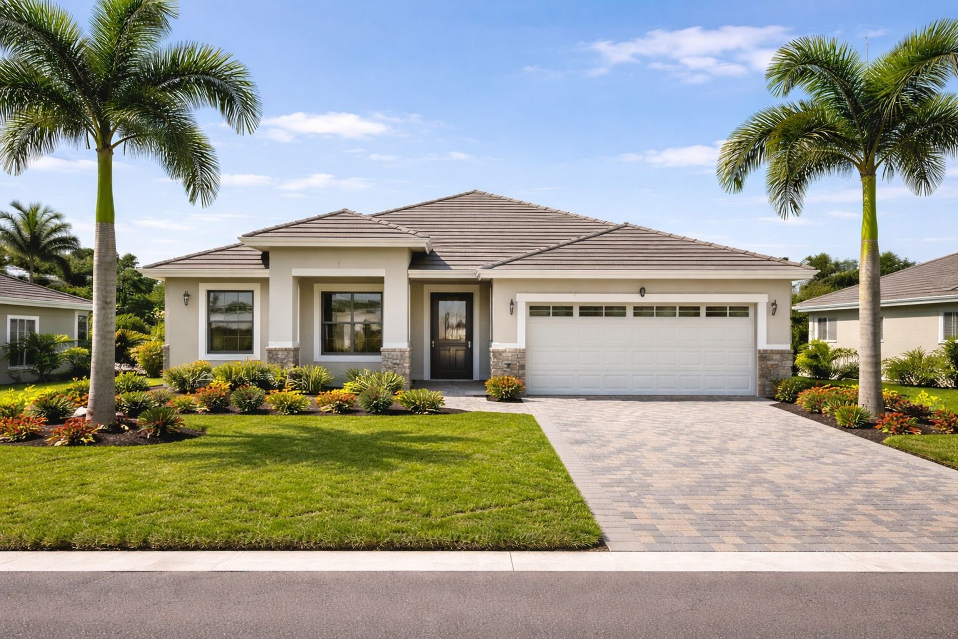 an abstract photo of a curved building with a blue sky in the background