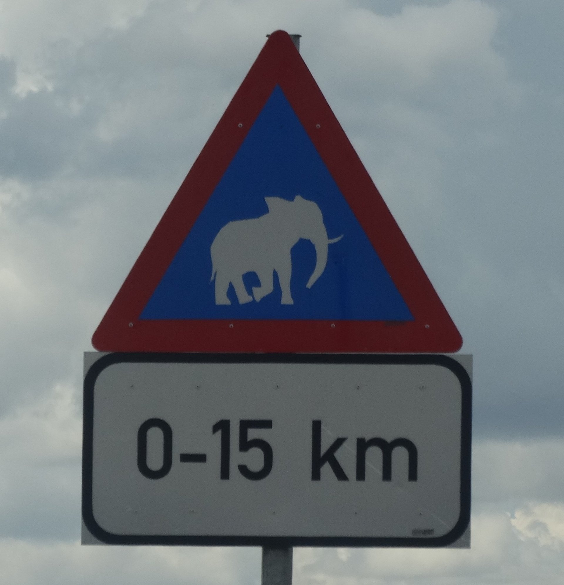 Warning Triangle depicting a walking elephant