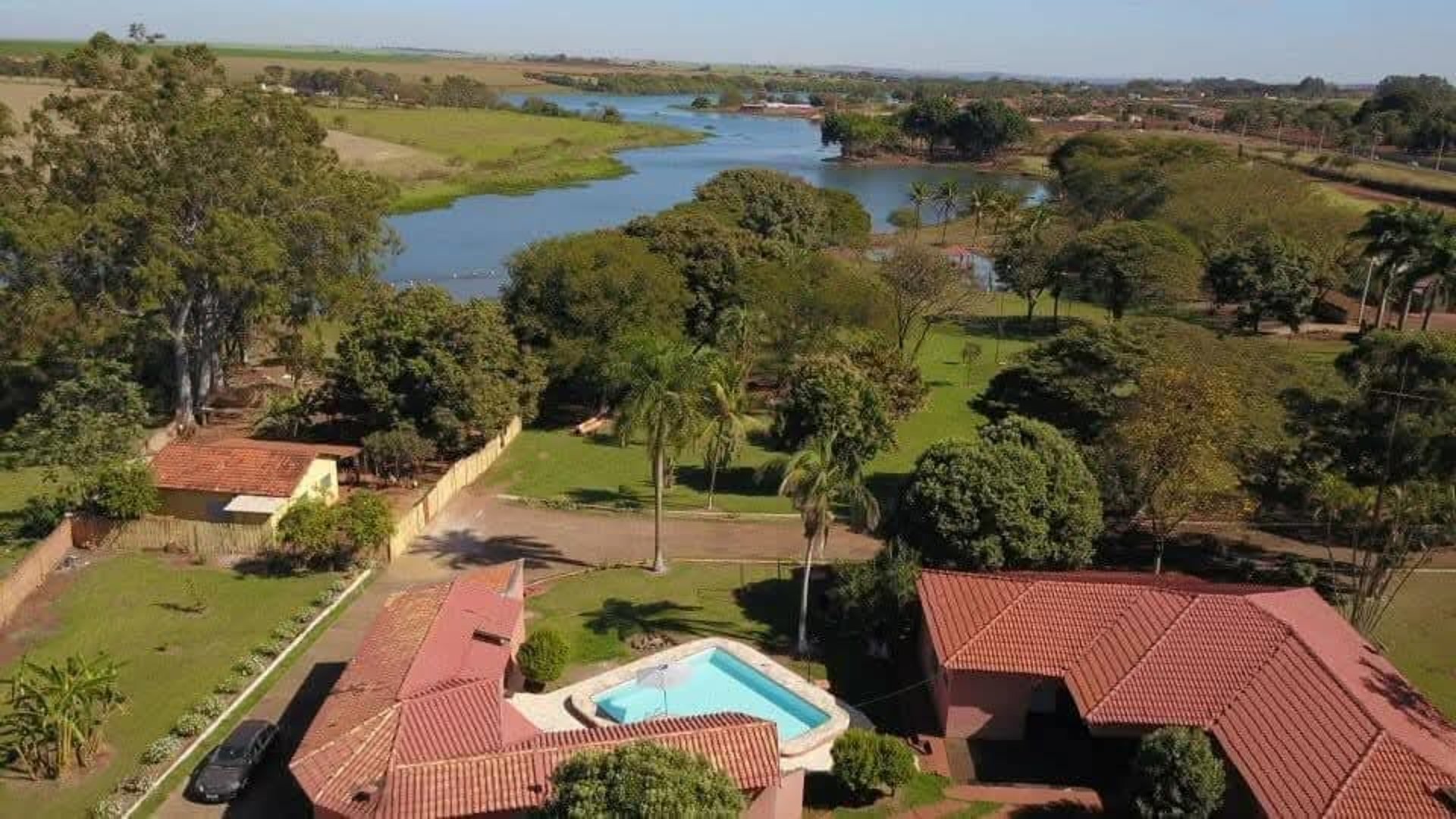 Visão aérea Rancho do Neneco - Rancho para alugar em Miguelópolis SP