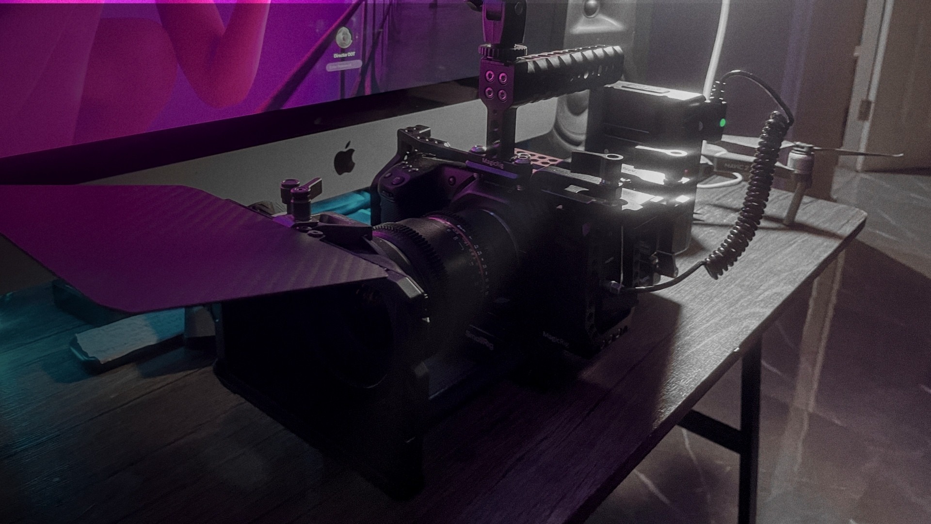 Cinema camera setup used by filmmaker Daniel da Trindade on set.