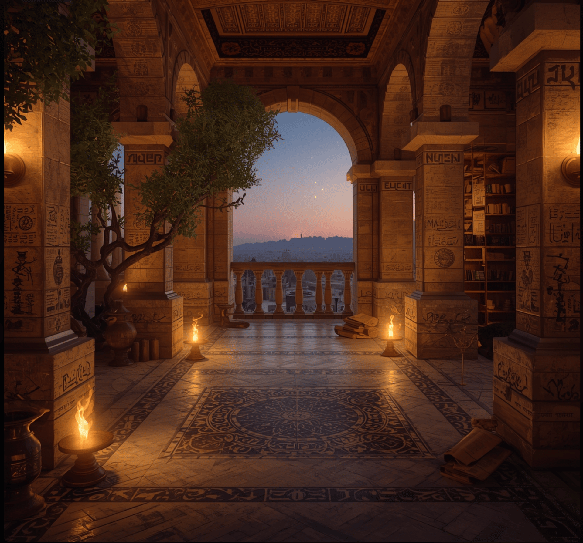 an abstract photo of a curved building with a blue sky in the background