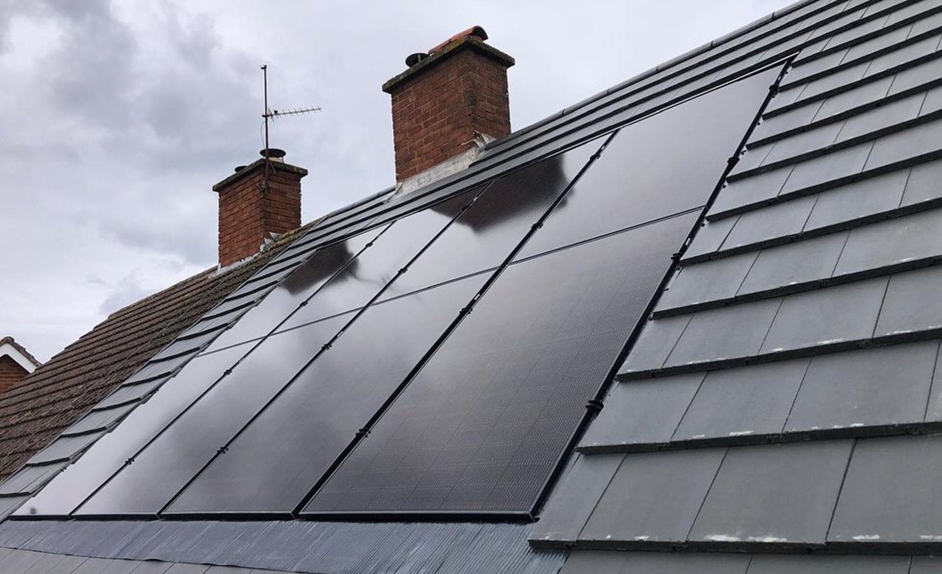 solar panels on green field