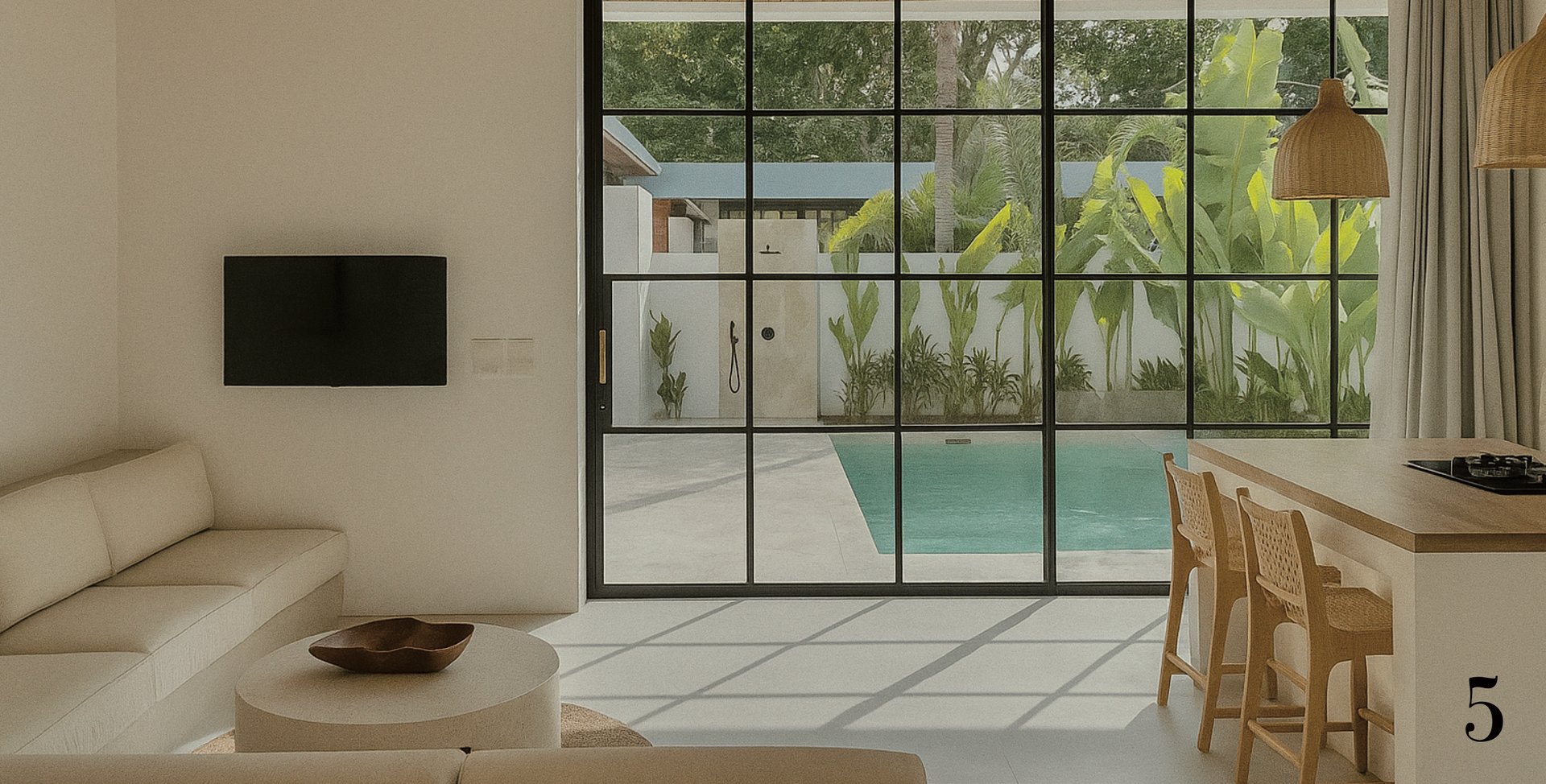 an abstract photo of a curved building with a blue sky in the background
