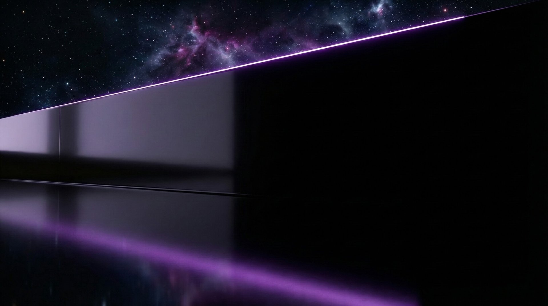 Stardust Atlas Studio background: Astronaut facing a black obsidian monolith. Visualizing simulation theory and reality.