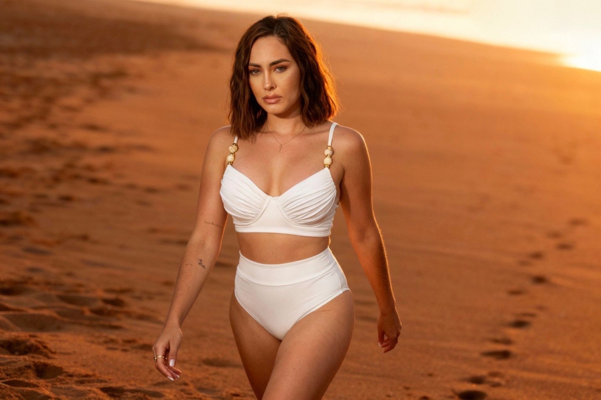 person wearing grey knit sweater