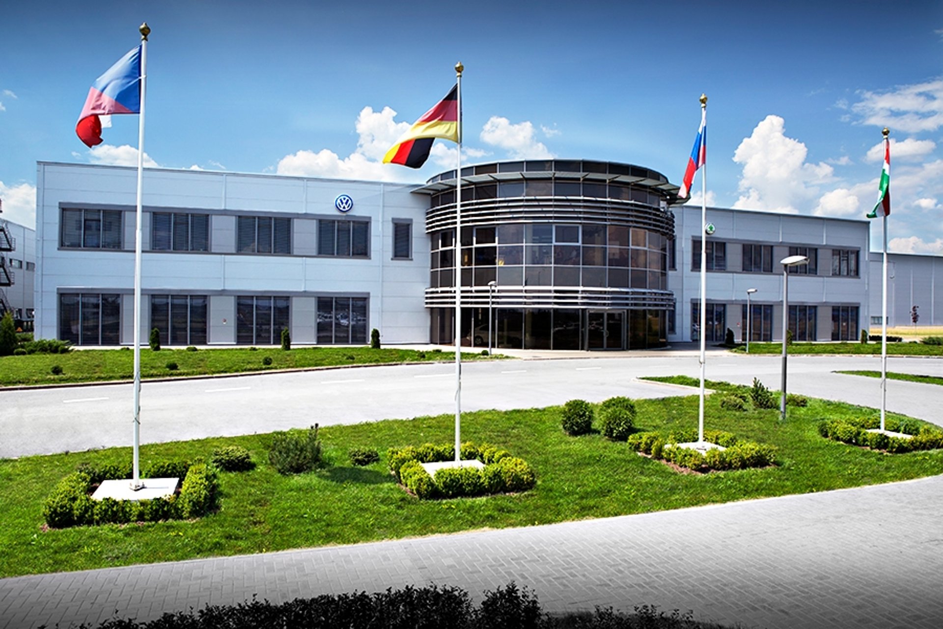 green trees in glass building