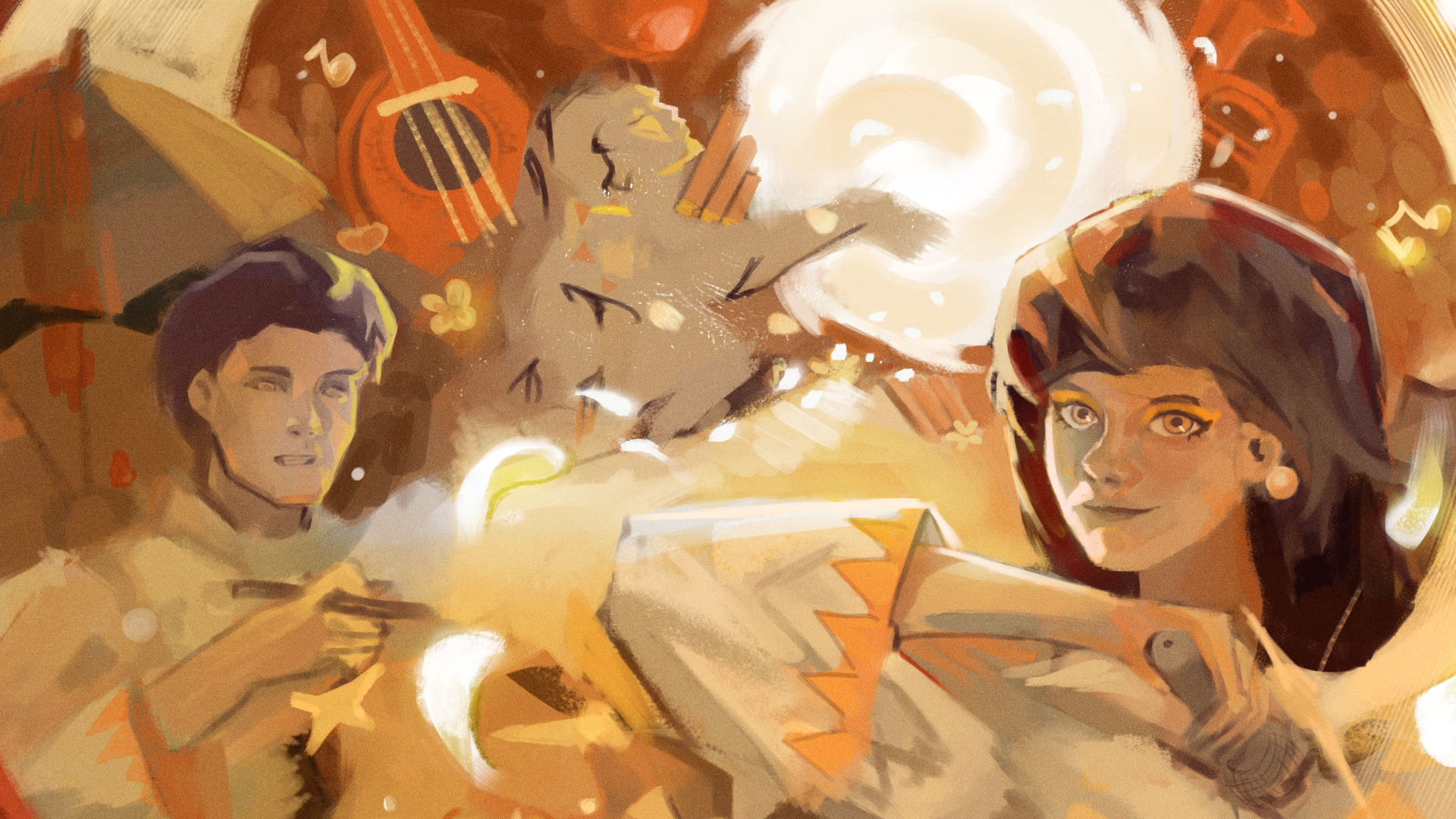 an abstract photo of a curved building with a blue sky in the background