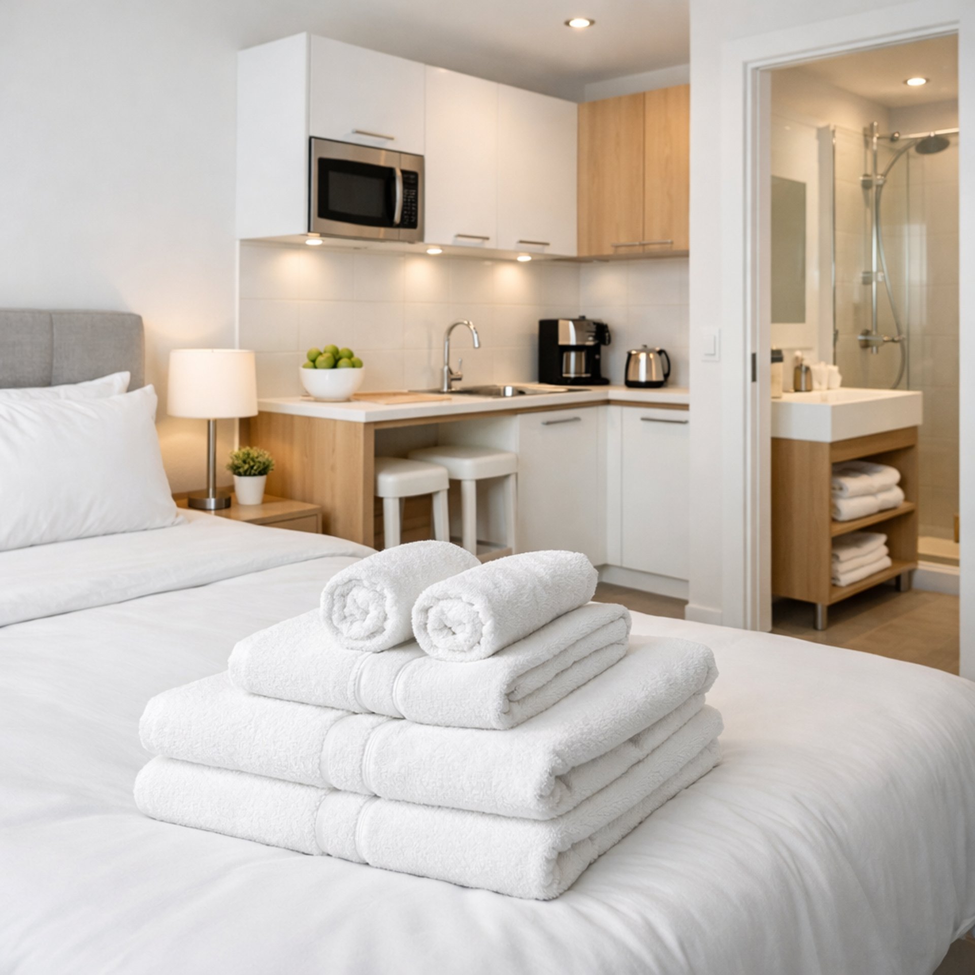 an abstract photo of a curved building with a blue sky in the background