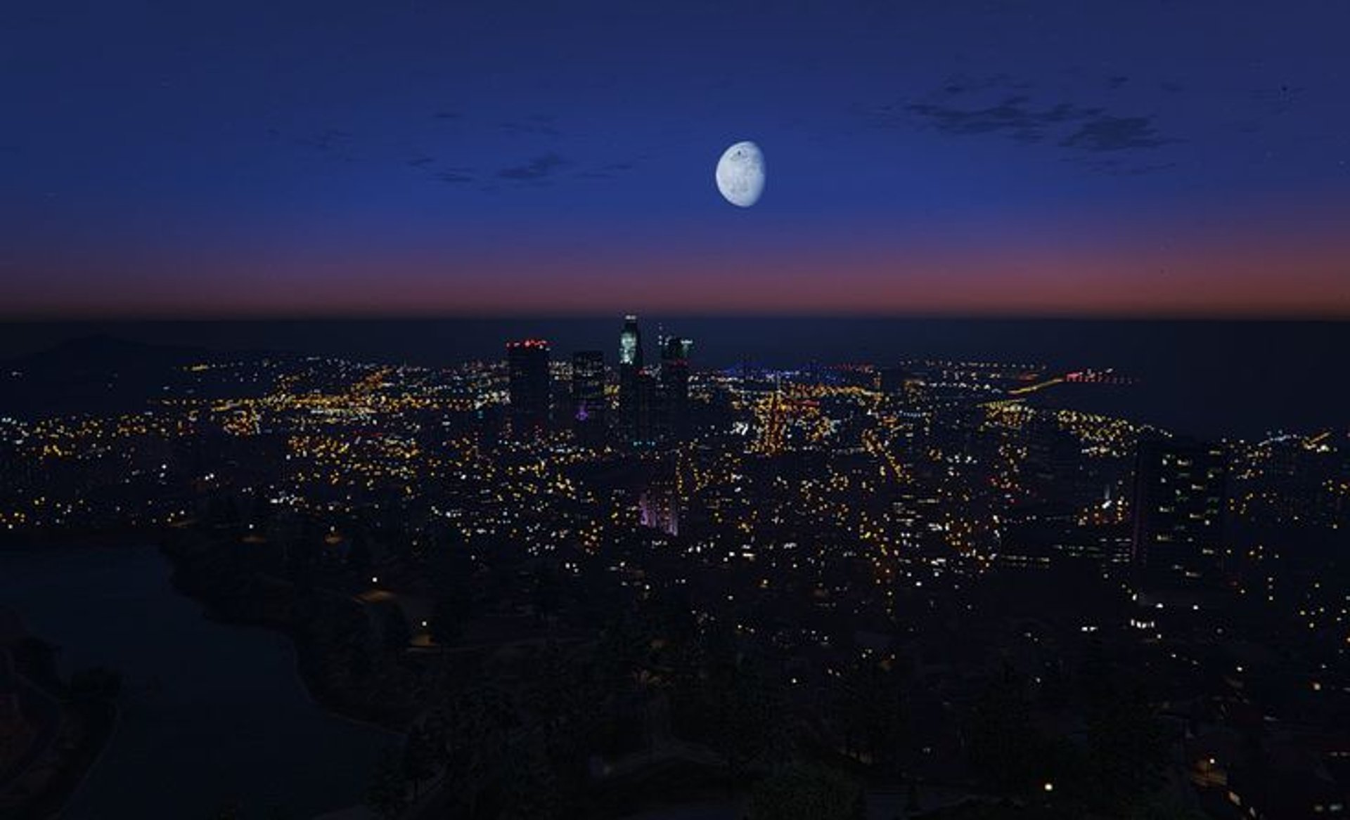 GTA city night view