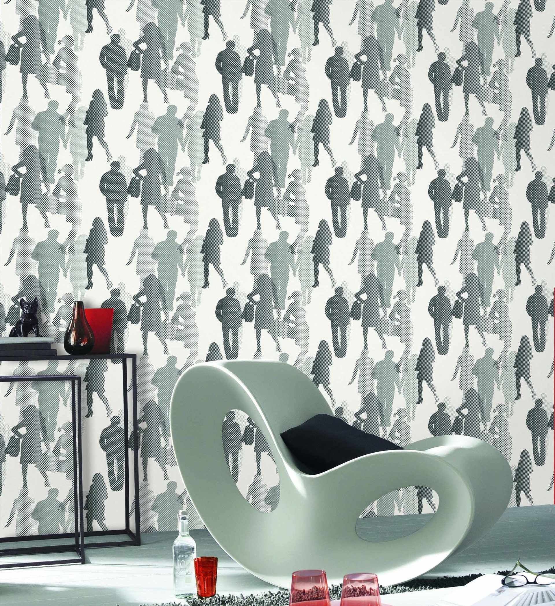 an abstract photo of a curved building with a blue sky in the background