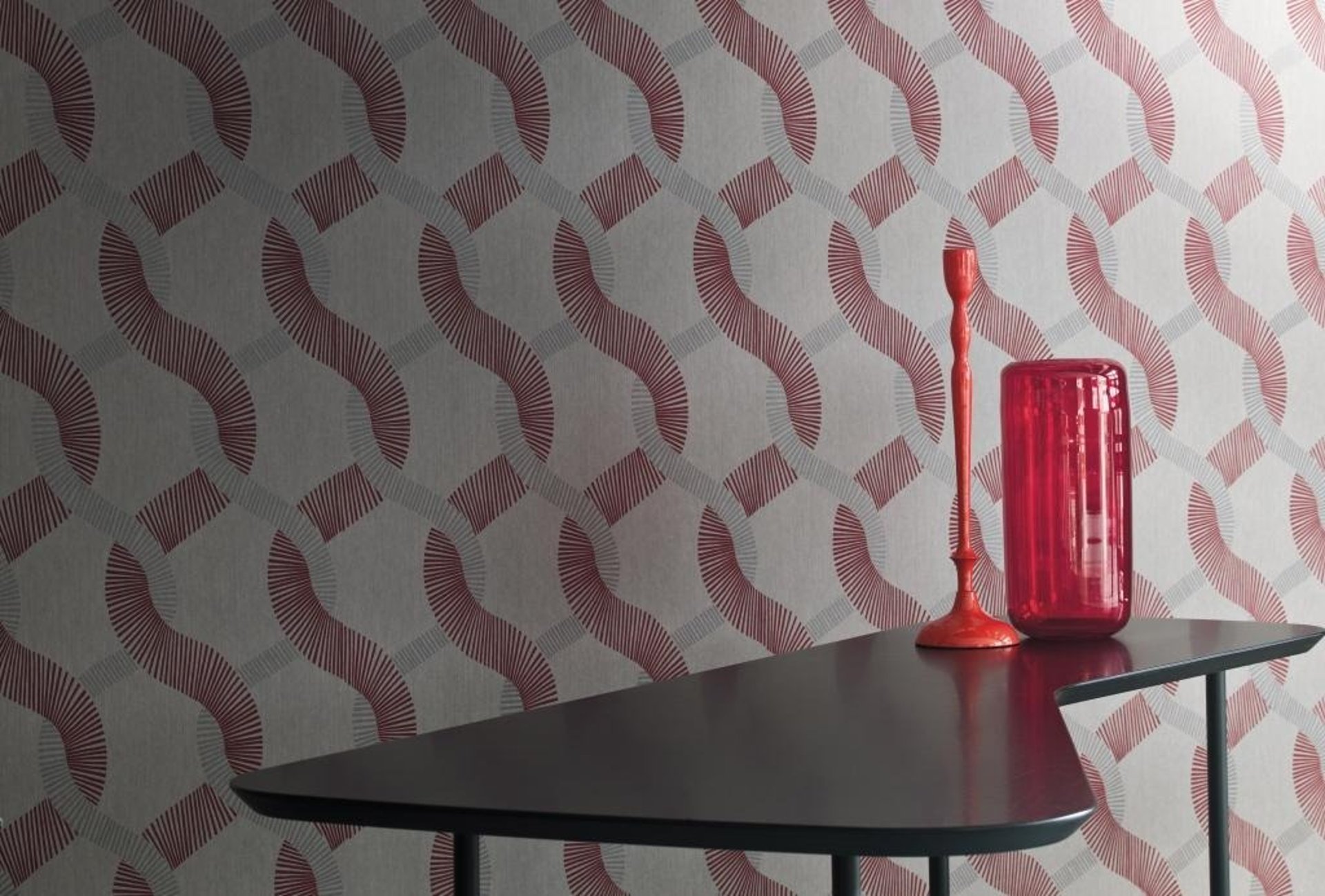 an abstract photo of a curved building with a blue sky in the background