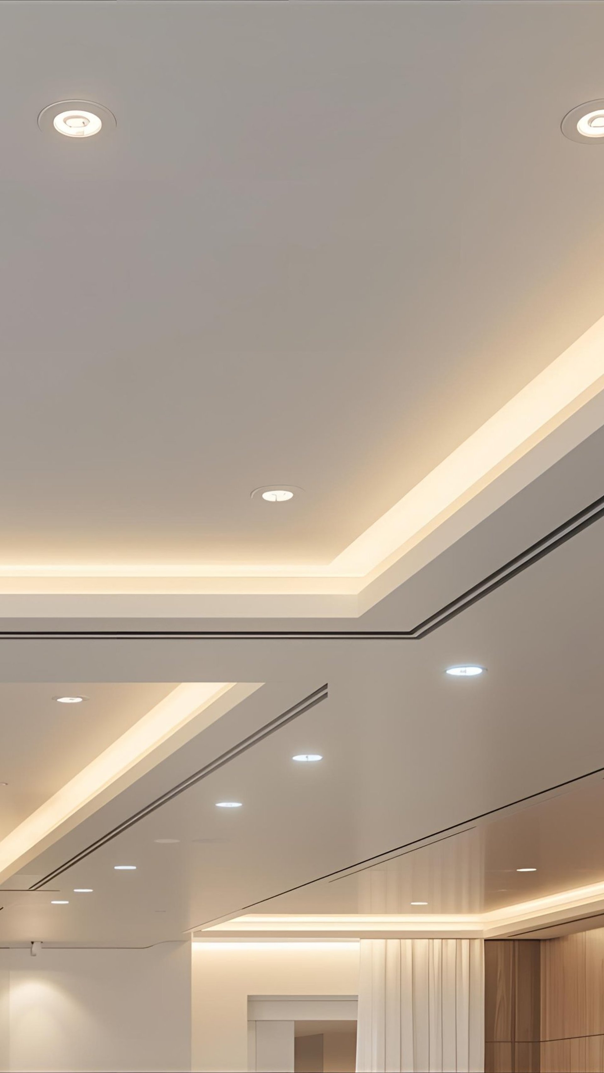 an abstract photo of a curved building with a blue sky in the background