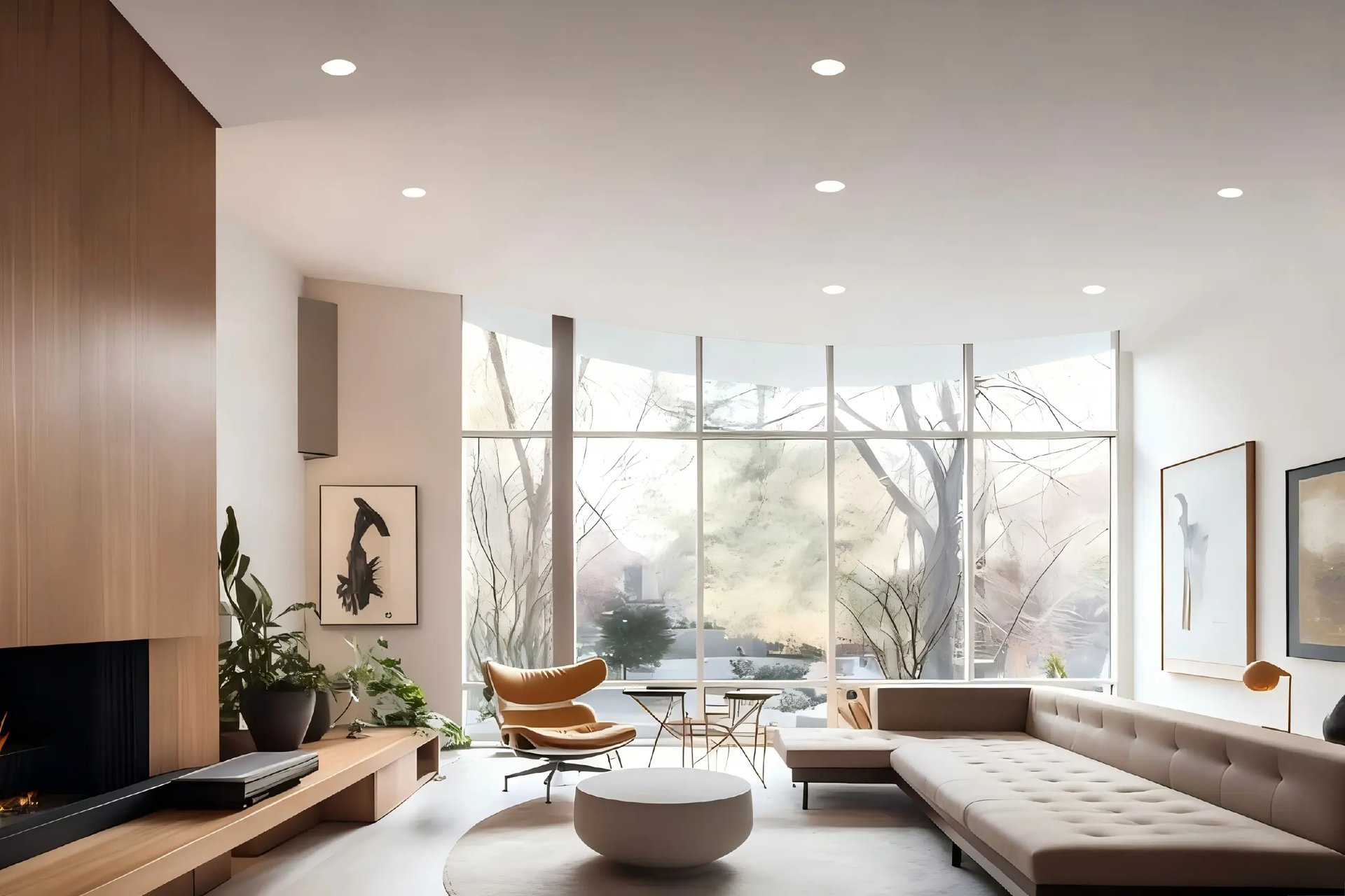 an abstract photo of a curved building with a blue sky in the background