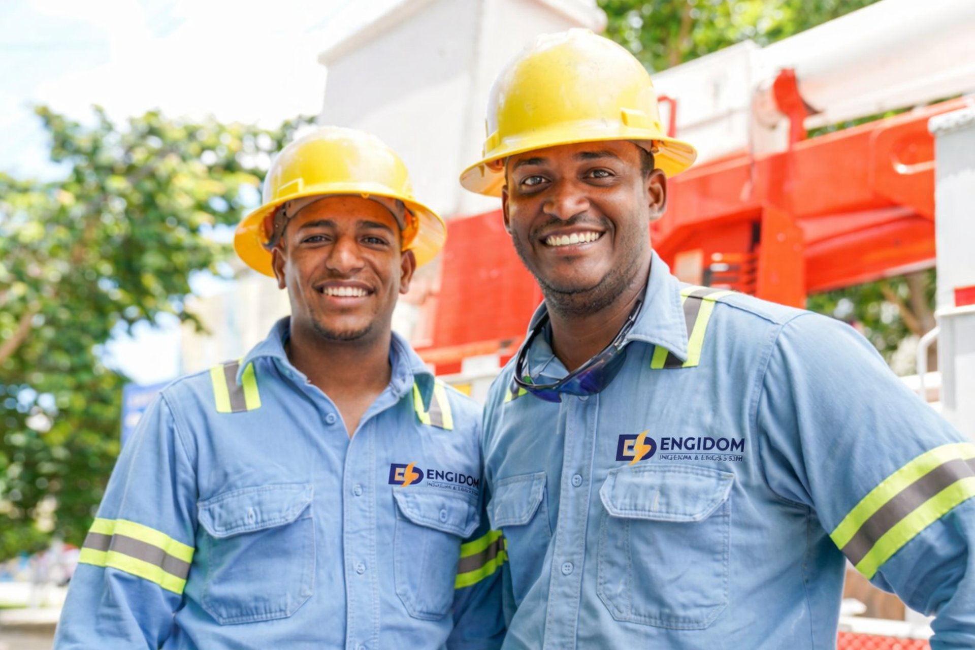 a couple of men standing next to each other