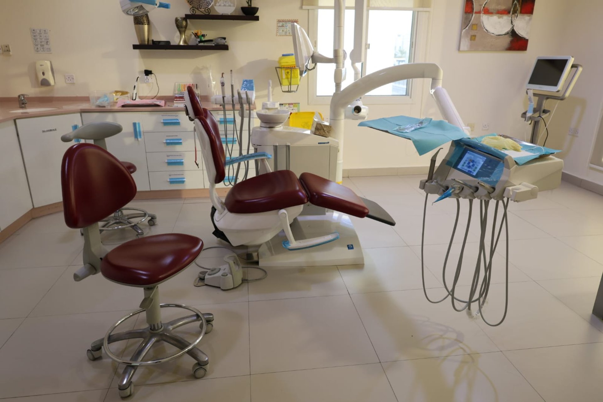 open palm with syringe floating above