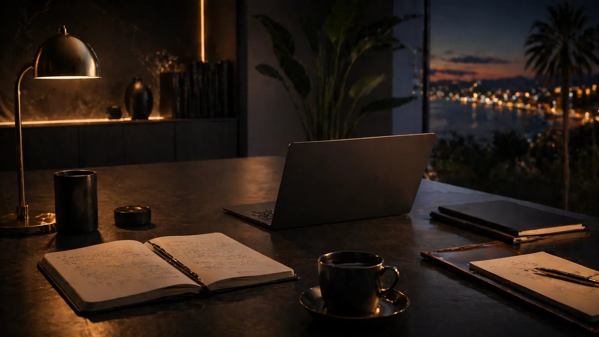 gray and black laptop computer on surface