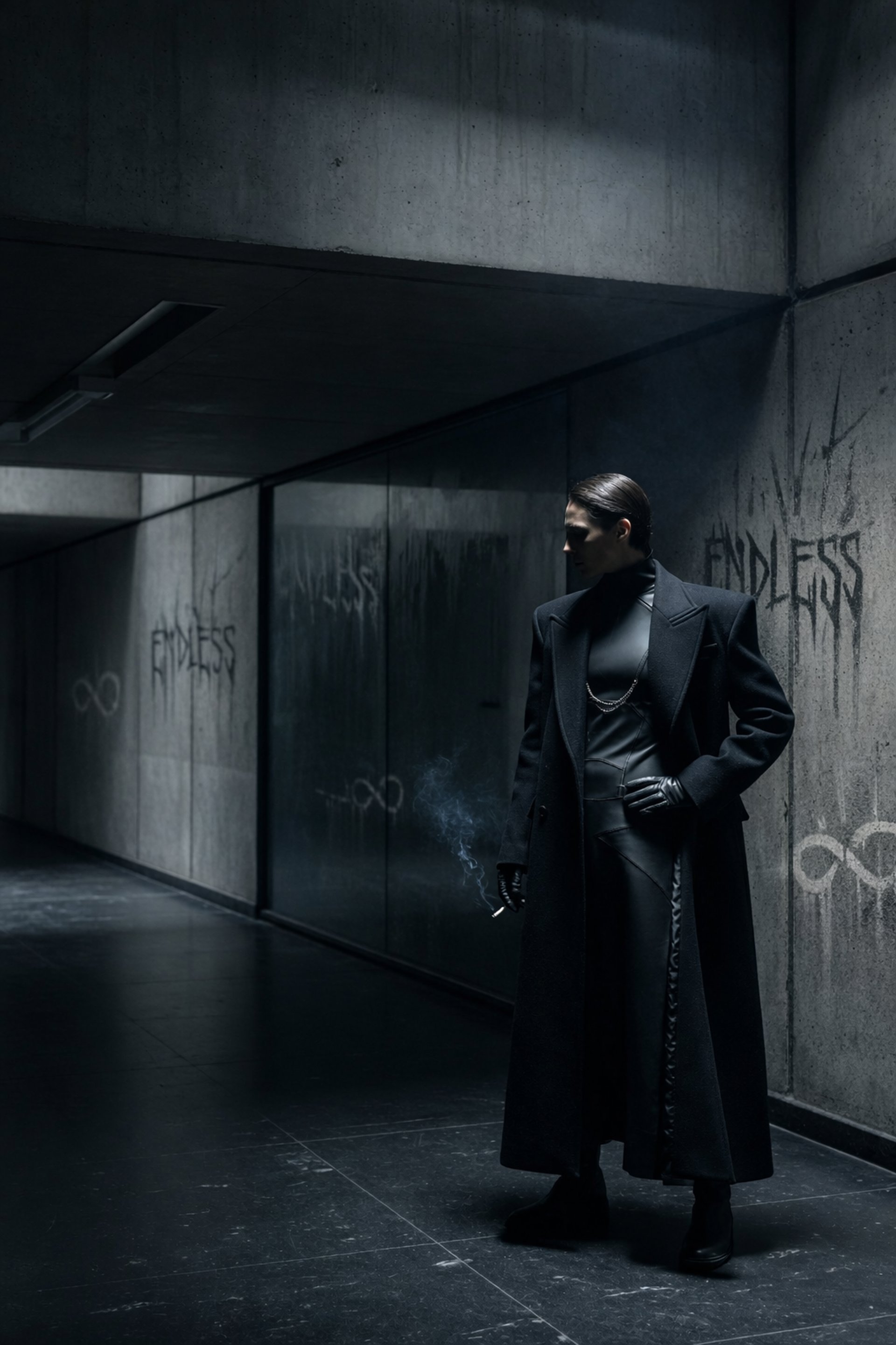 an abstract photo of a curved building with a blue sky in the background