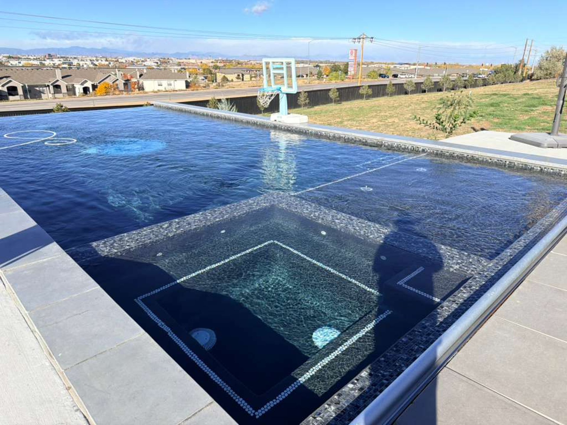 Custom spa installation for residential backyard in Colorado