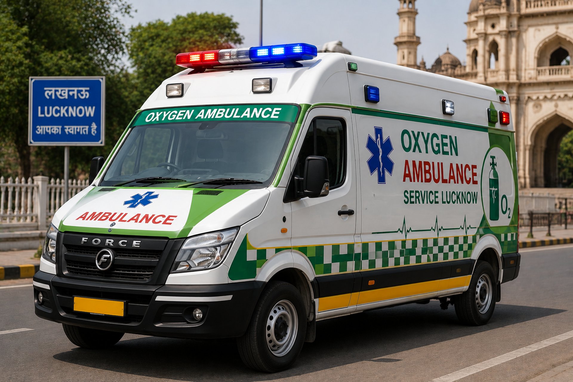 a man standing next to an ambulance parked on the side of a road