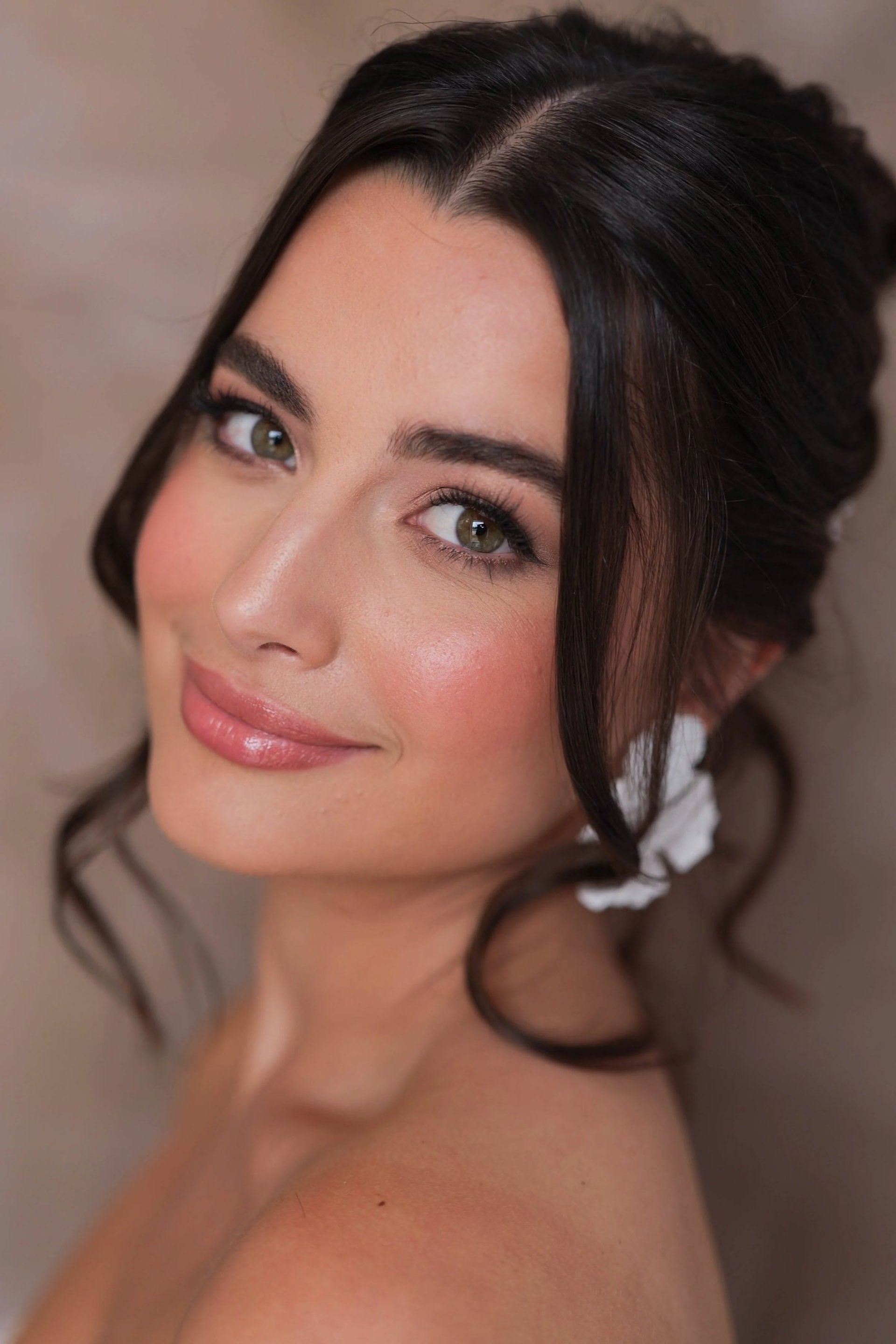 woman in orange and white dress with silver and red flower crown