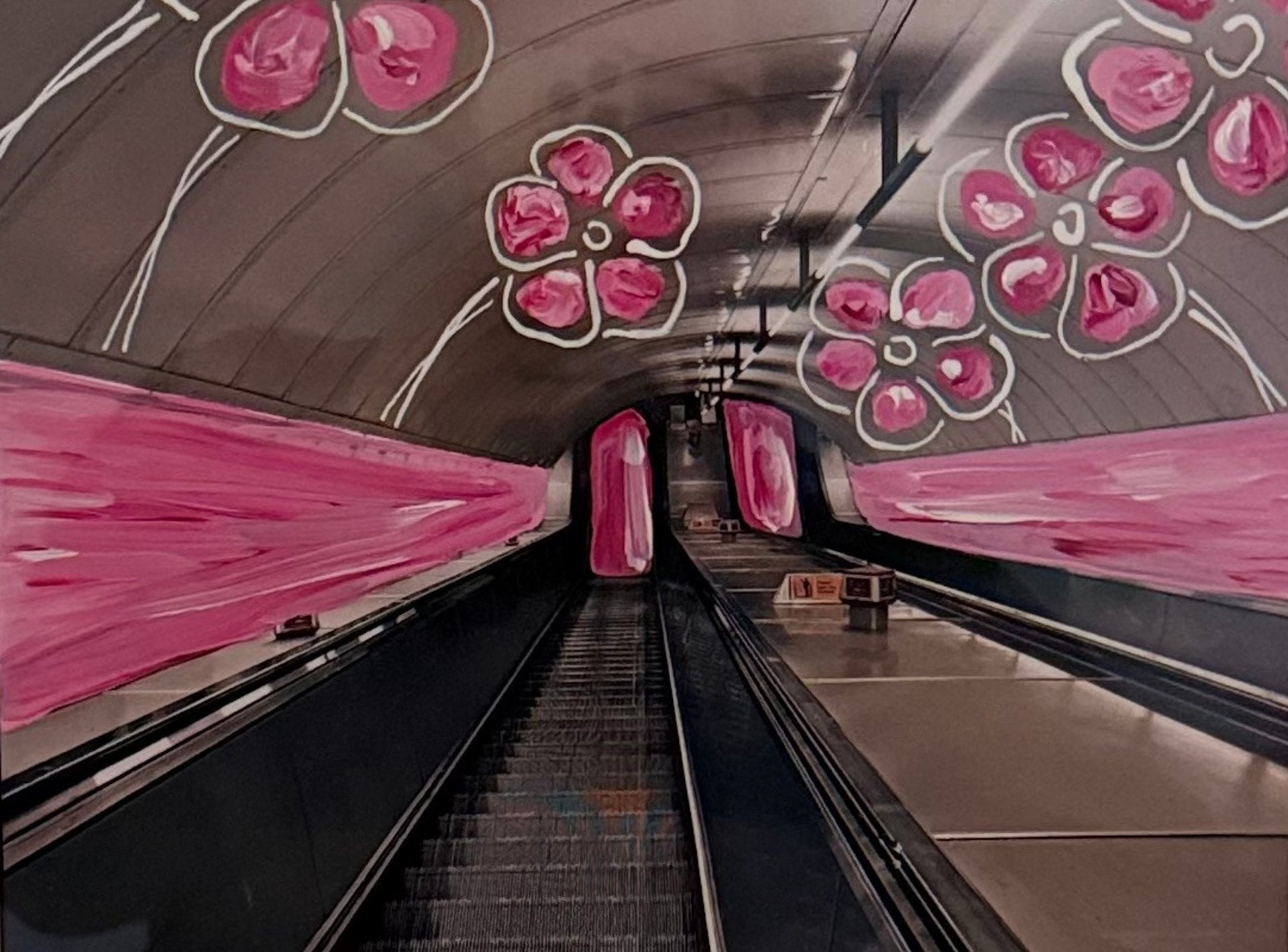 an abstract photo of a curved building with a blue sky in the background