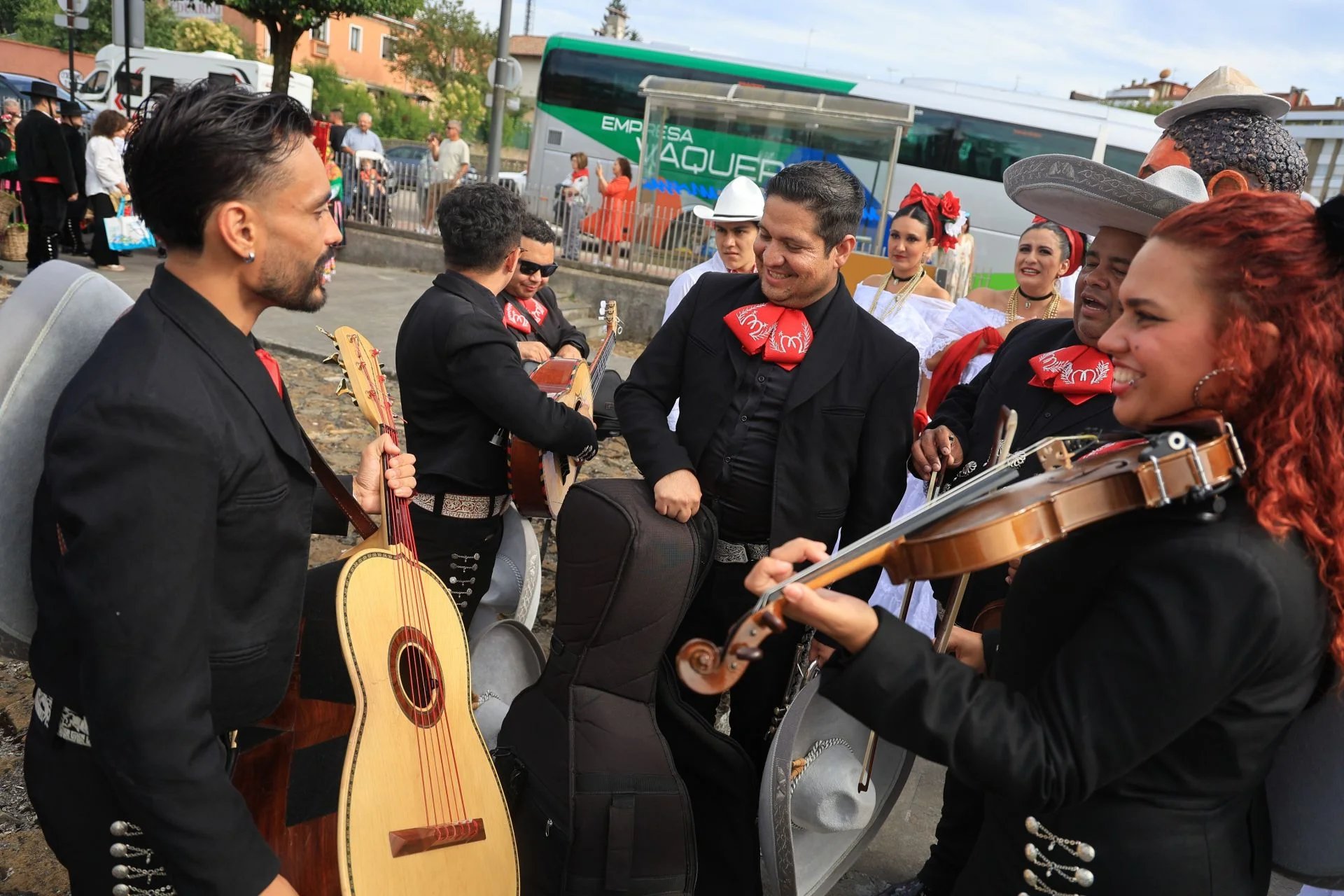 Mariachi band performing outdoors at an event