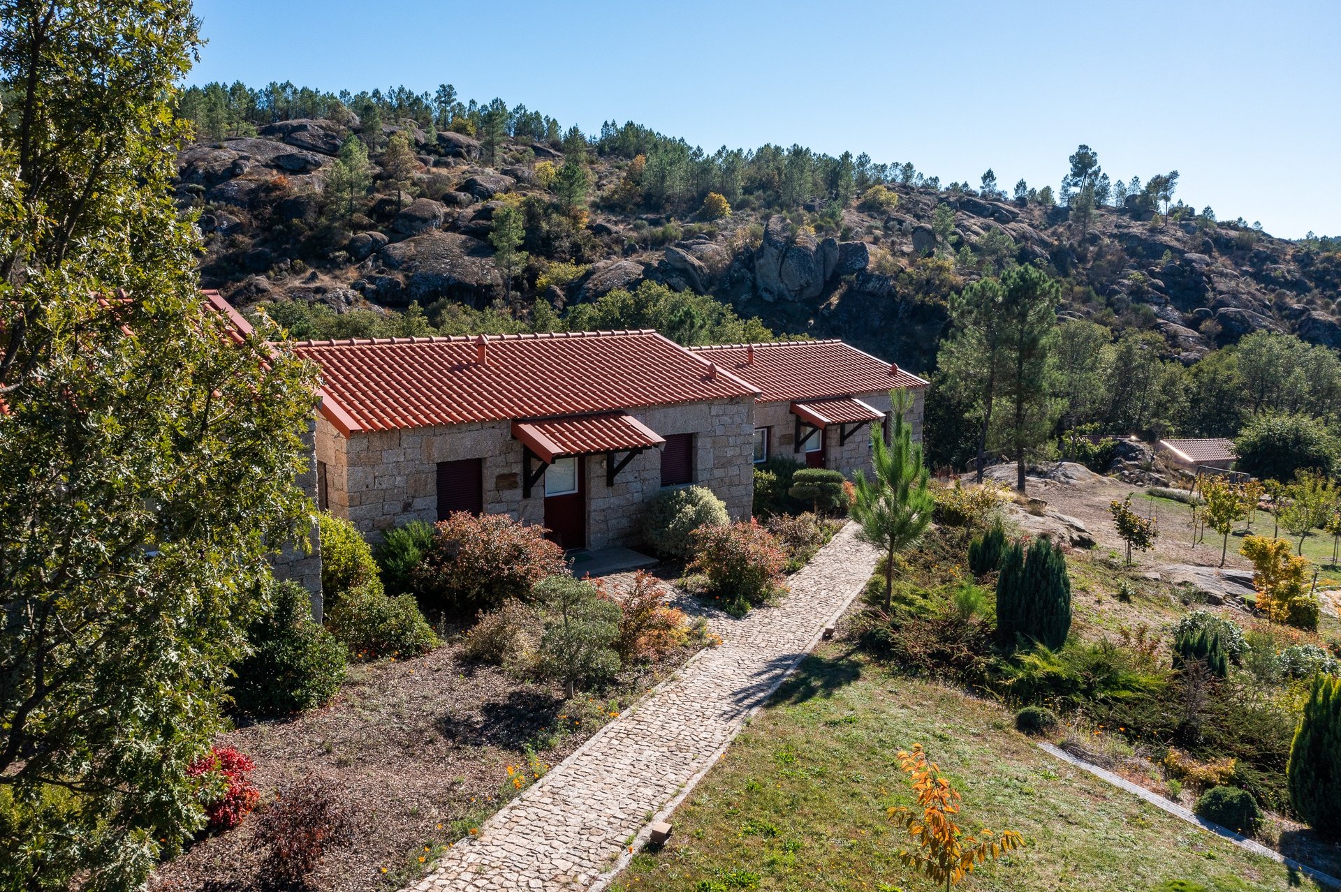 an abstract photo of a curved building with a blue sky in the background