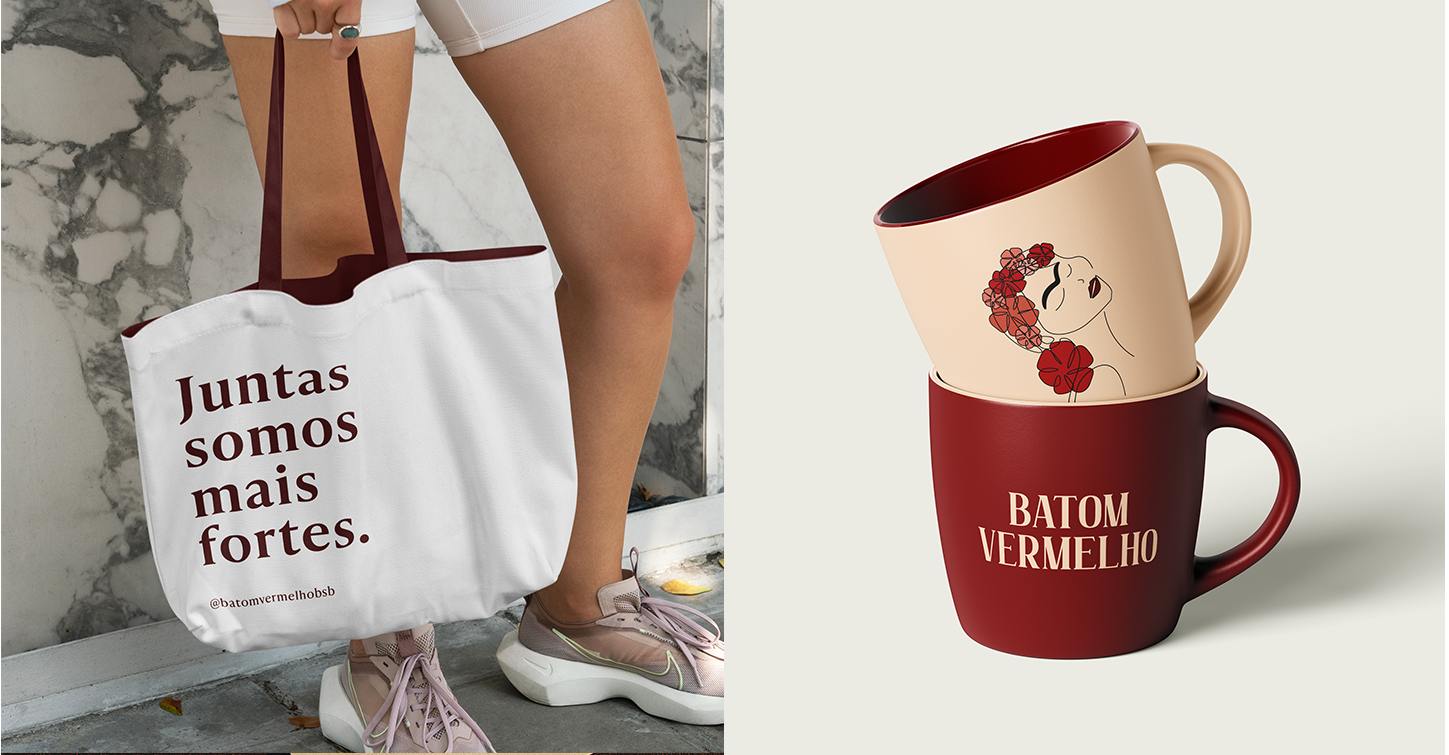 batom vermelho @nemachadodesign identidade visual marca branding maquiagem cartão de visita social m