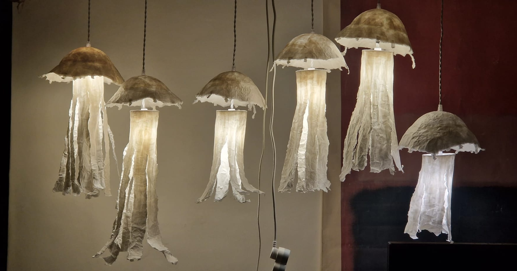 méduses sculpture papier luminaire Sète France