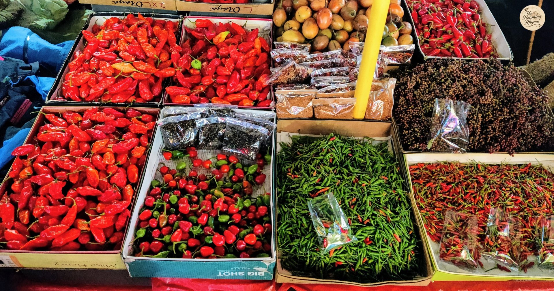 Varieties of chillies on display - a fiery glimpse of Shillong's Police Bazar.