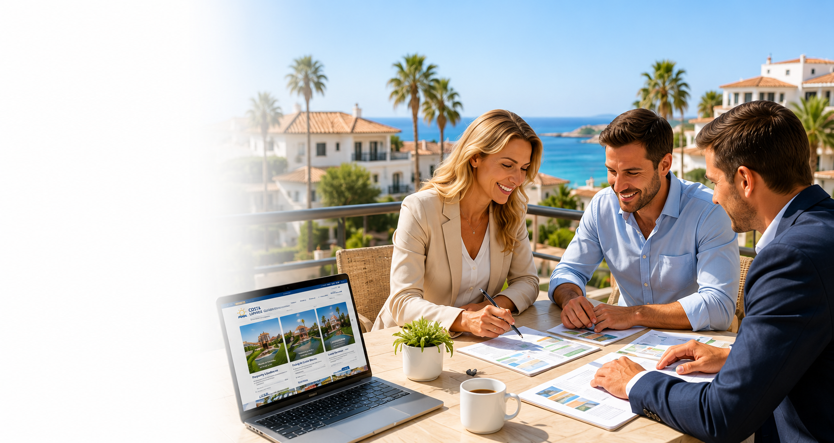 Business owner welcoming customers in Orihuela Costa