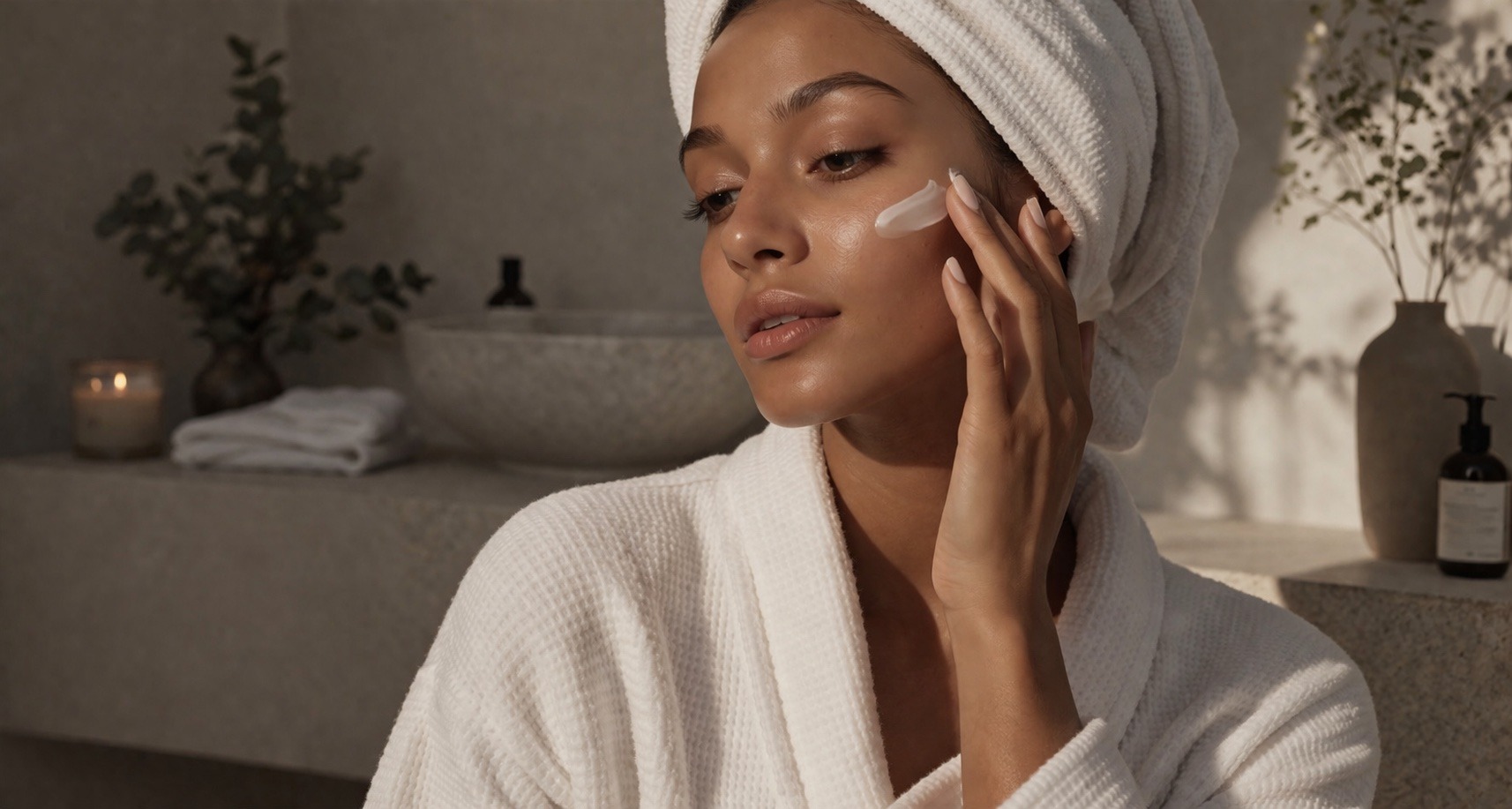Luxury skincare wellness self care routine natural glow.