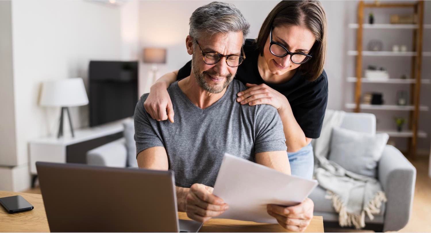 man and woman reading