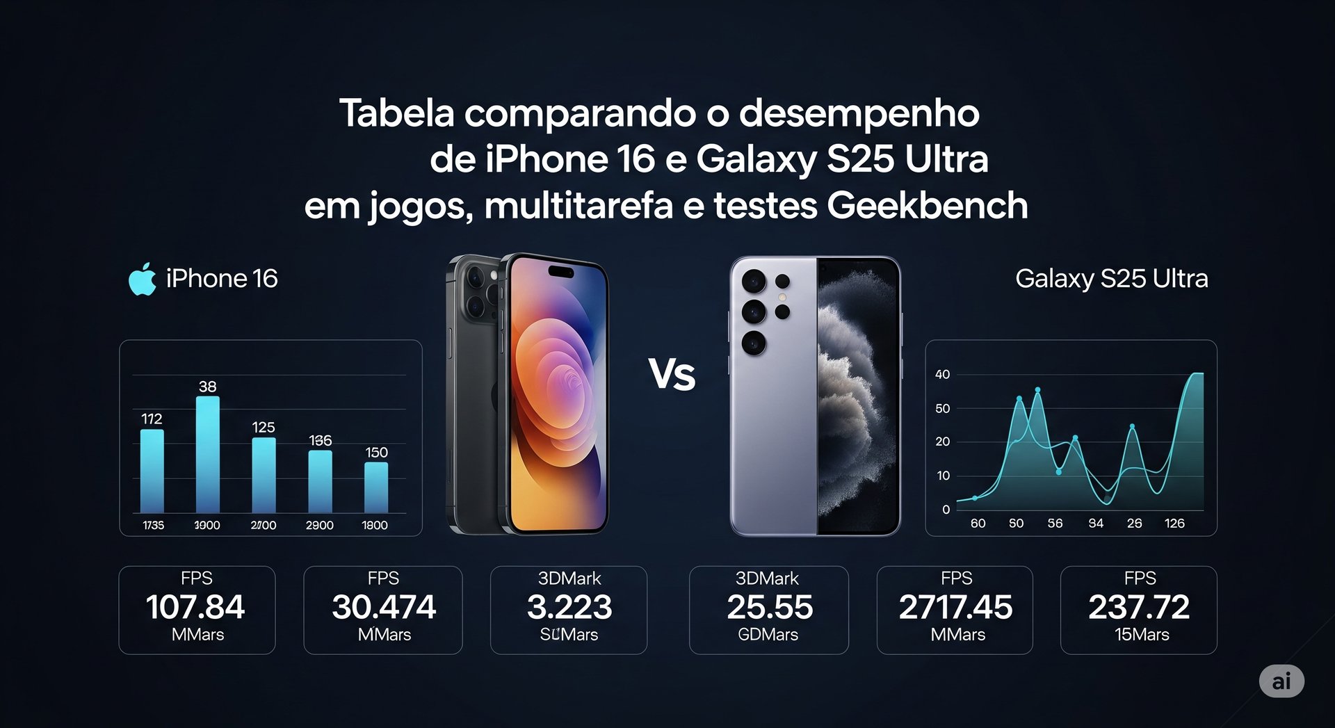 um smartphone com tela de um smartphone com gráficos de dados e dados