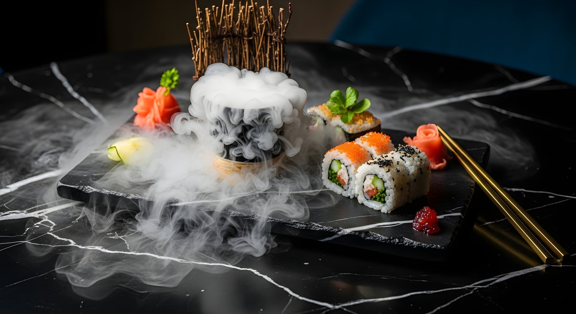 gelo seco restaurante japones sushi