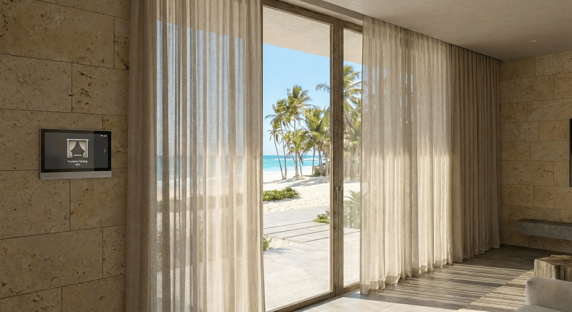 HavenVolt automated curtains palm Jumeirah villa