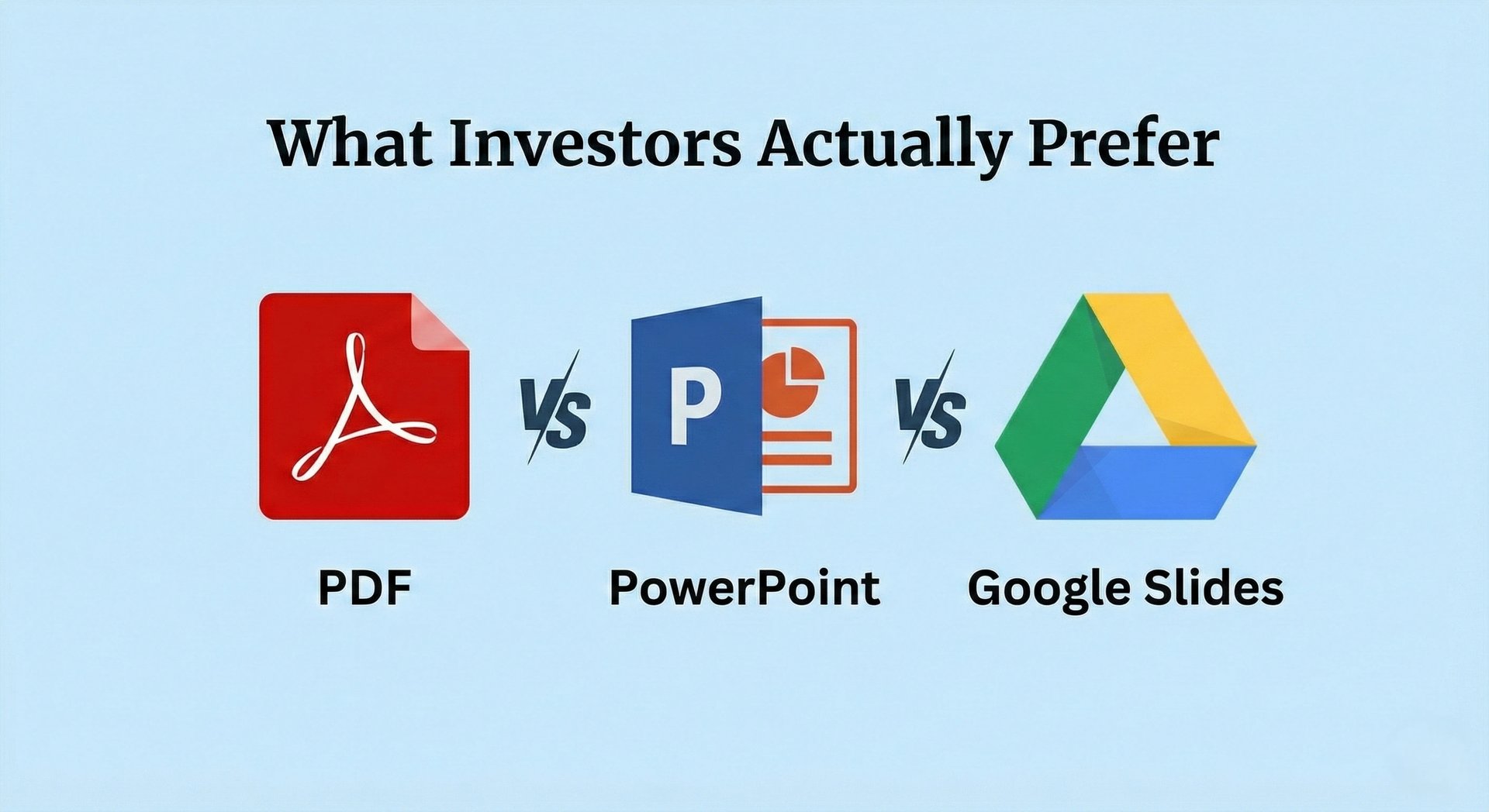 Comparison of investor preferred pitch deck file formats