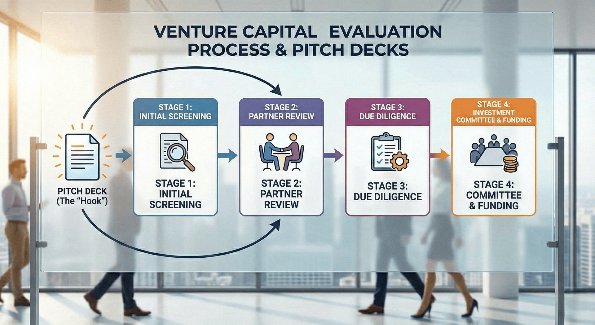Venture capital evaluation process and funding stages