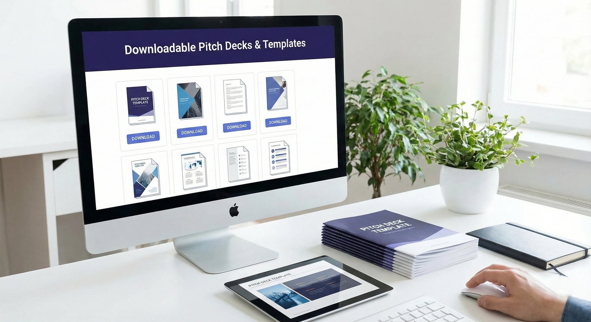 Website for downloadable pitch deck templates and resources