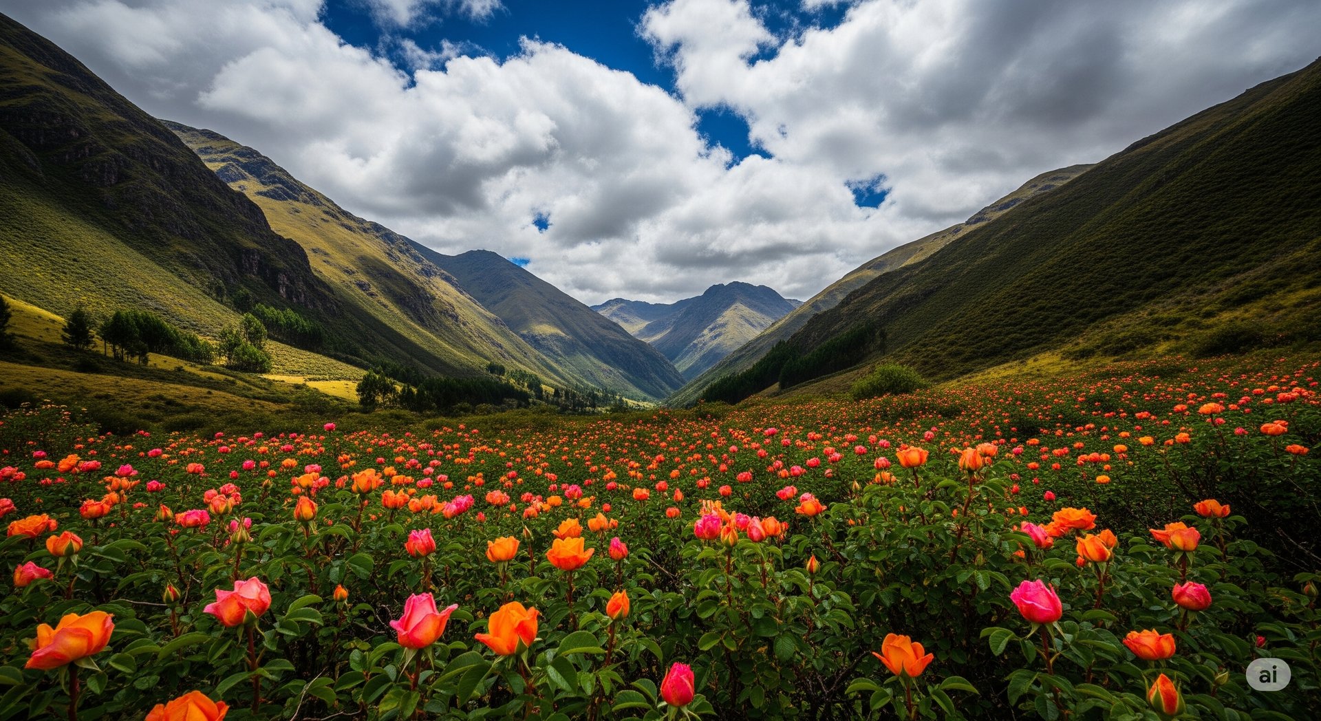 Rose plantation in the Andes''highlands