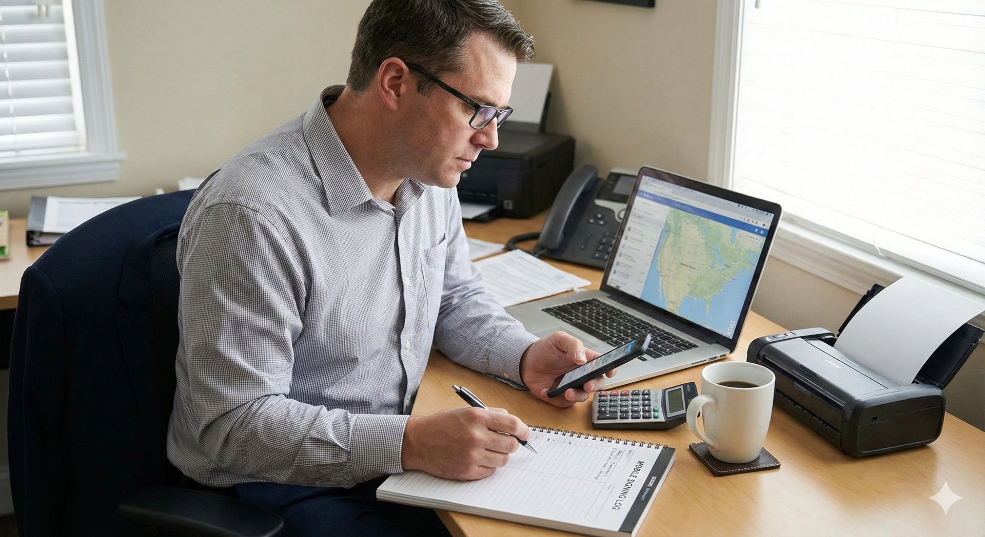 Notary preparing mobile notary fee for a scheduled appointment