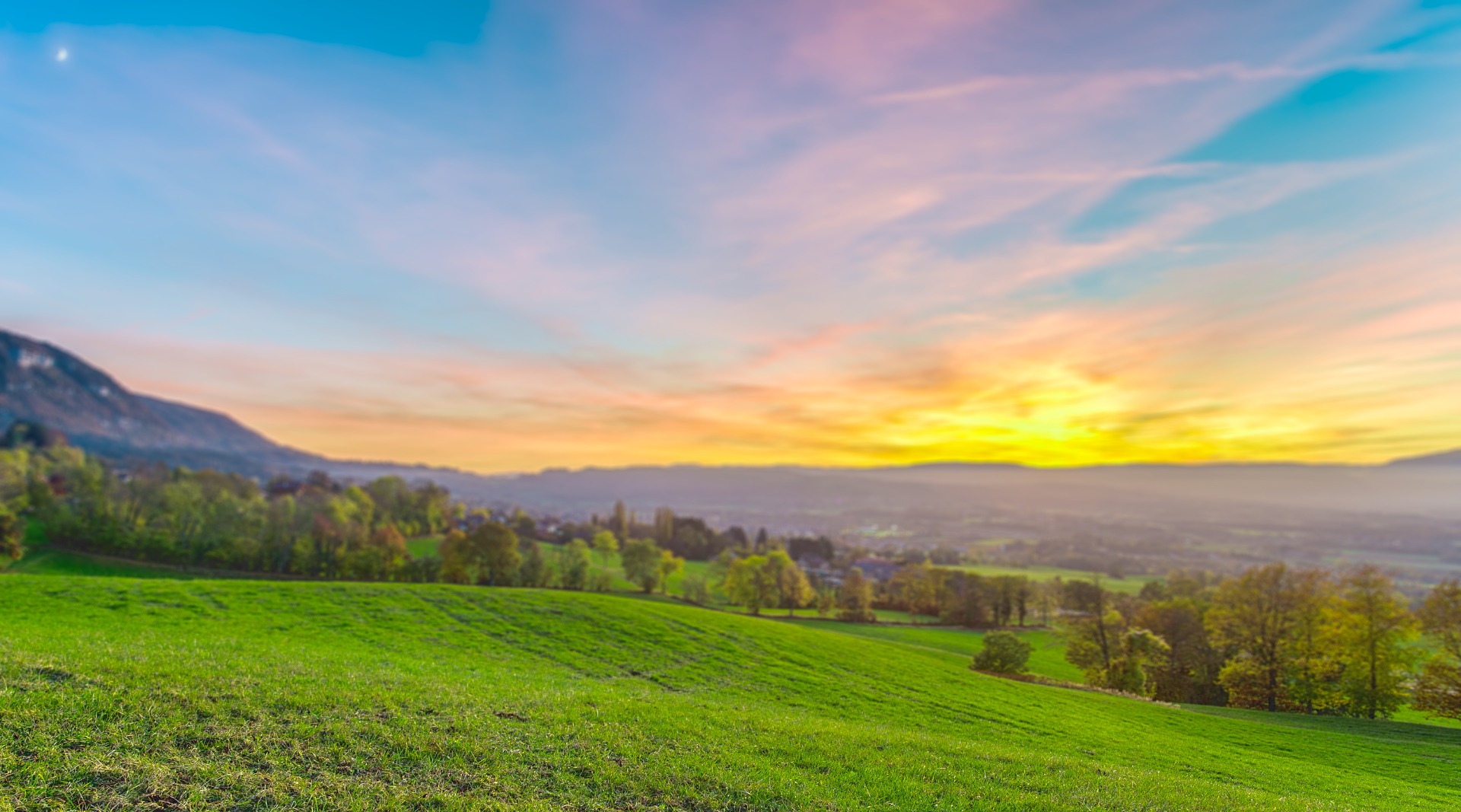 Coucher de soleil sur la commune de Beaumont