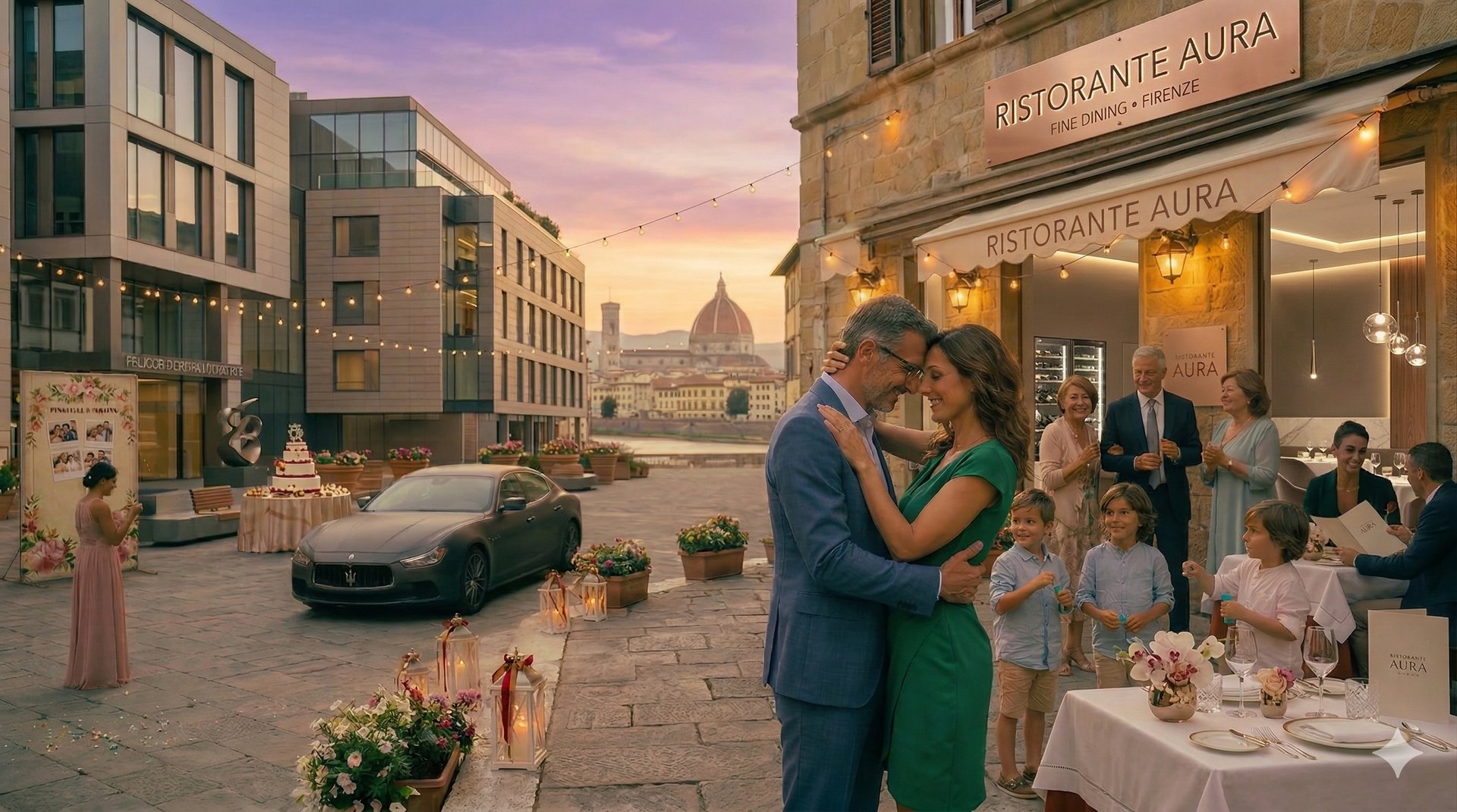 Noleggio Maserati Ghibli per anniversario di coppia