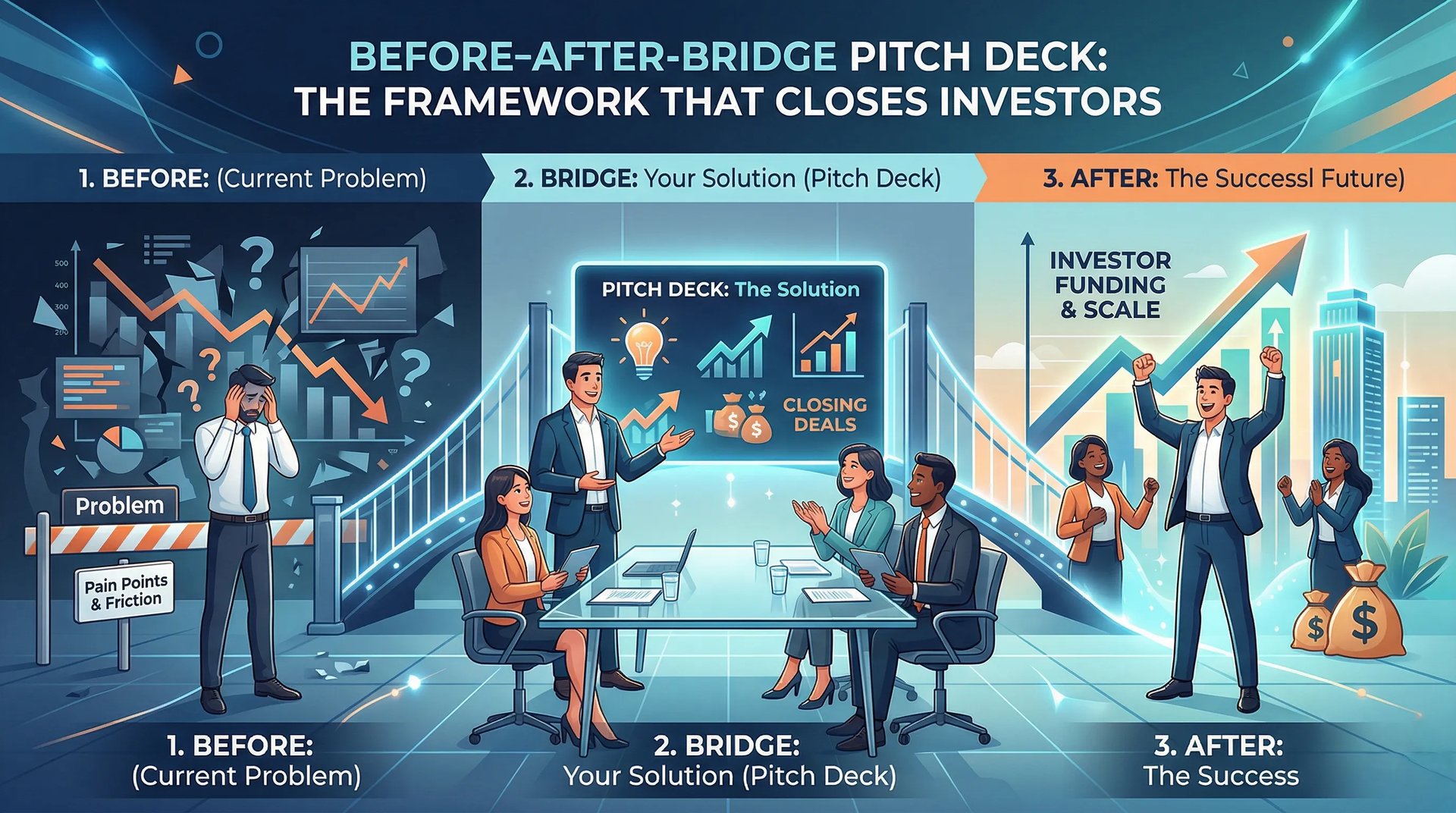 Before After Bridge Pitch Deck: The Framework That Closes Investors