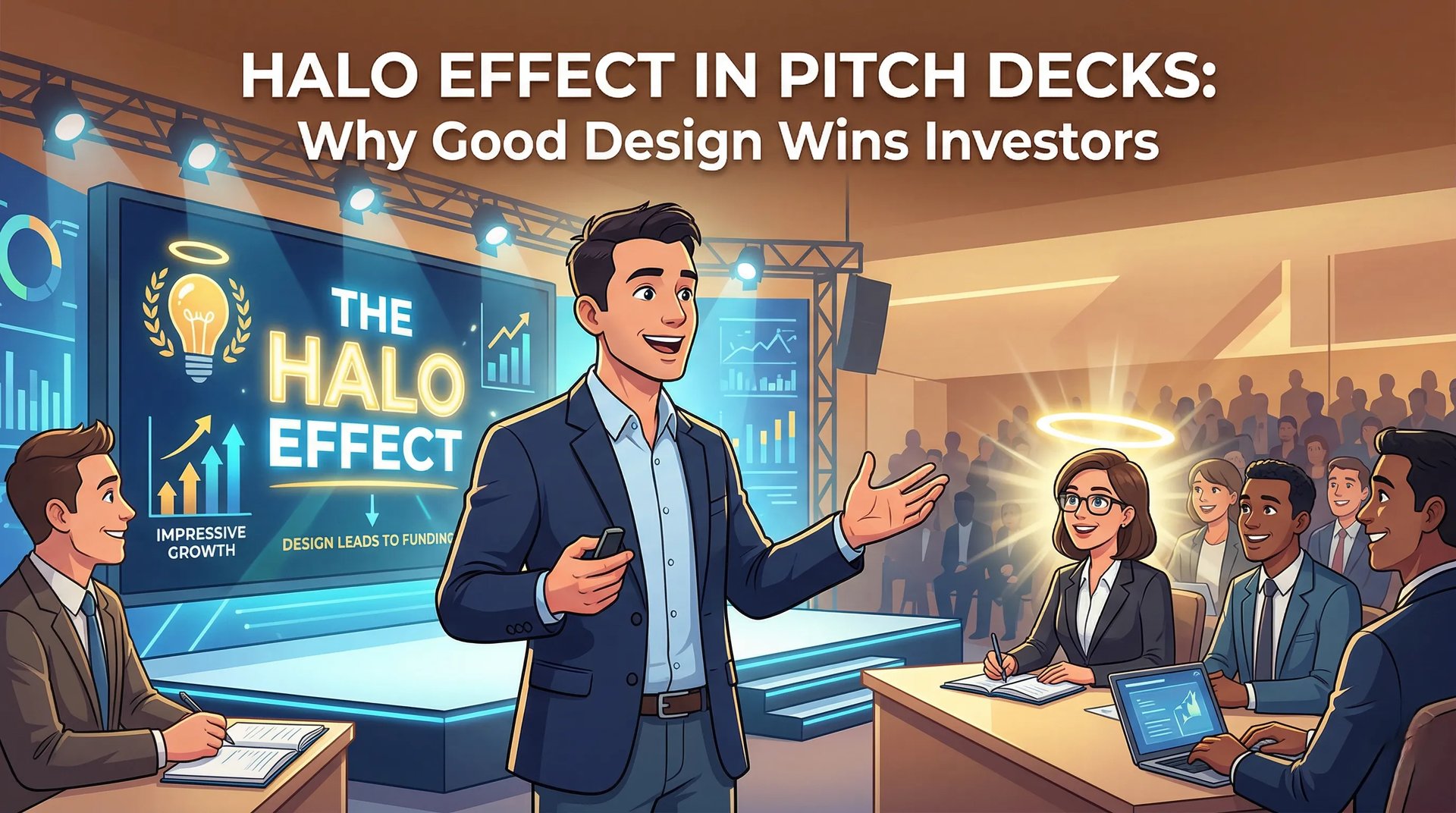 Halo Effect in Pitch Decks: Why Good Design Wins Investors
