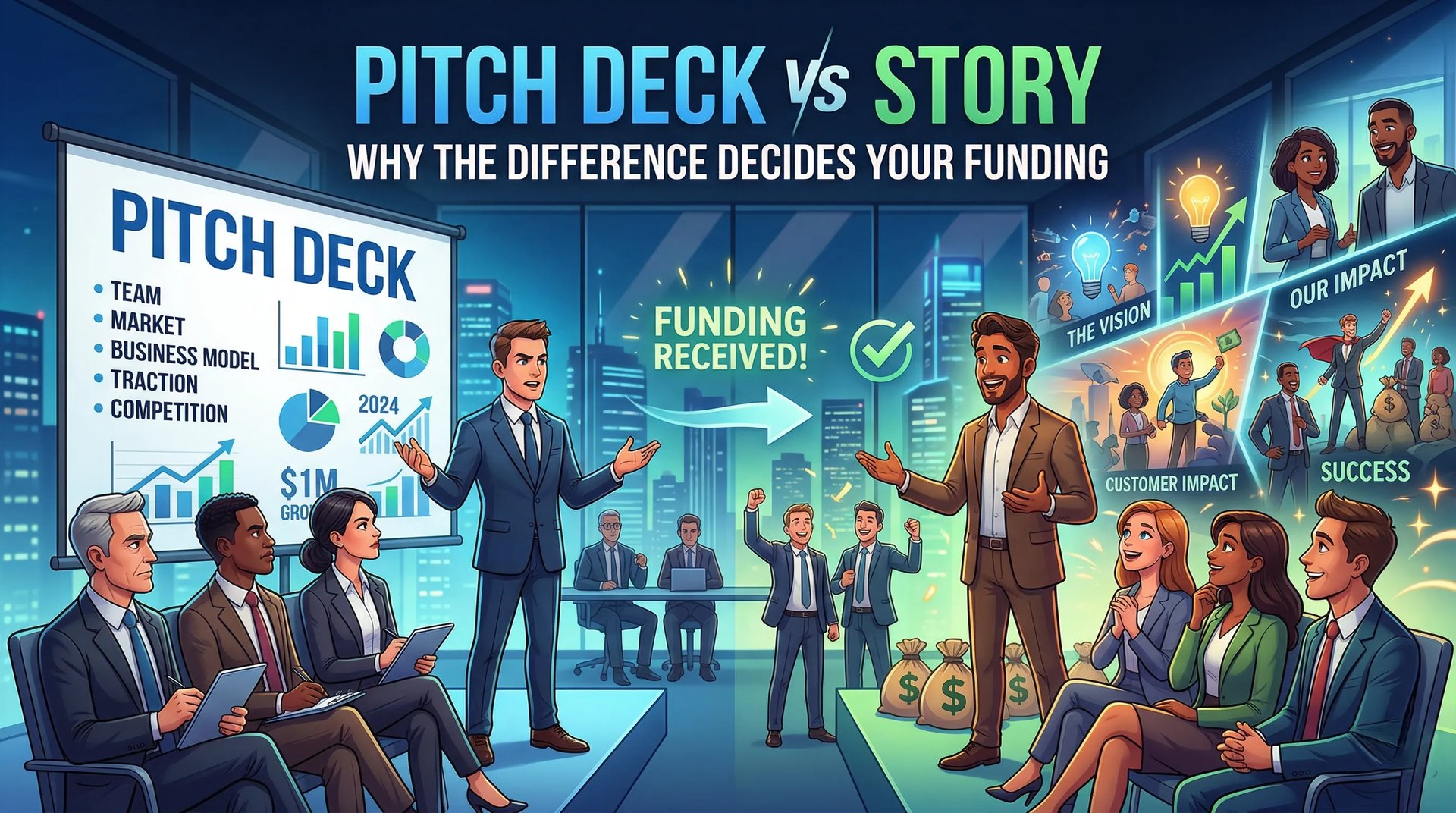 Pitch Deck vs Story: Why the Difference Decides Your Funding
